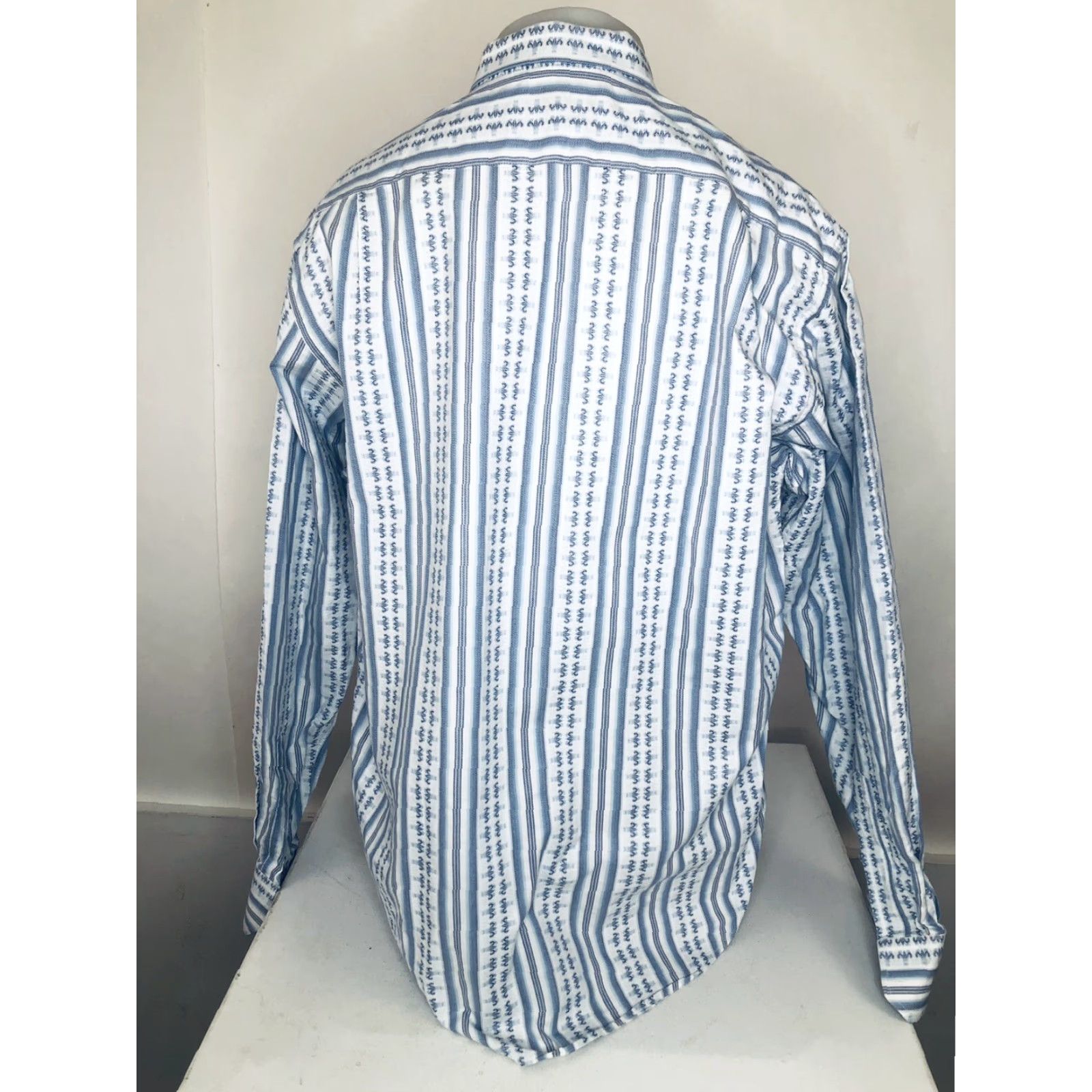 Vintage VISCONTI UOMO - Mens XL Textured Shirt Button-Up Long Sleeve White - Mens XL Shirt Size US XL / EU 56 / 4 - 4 Thumbnail