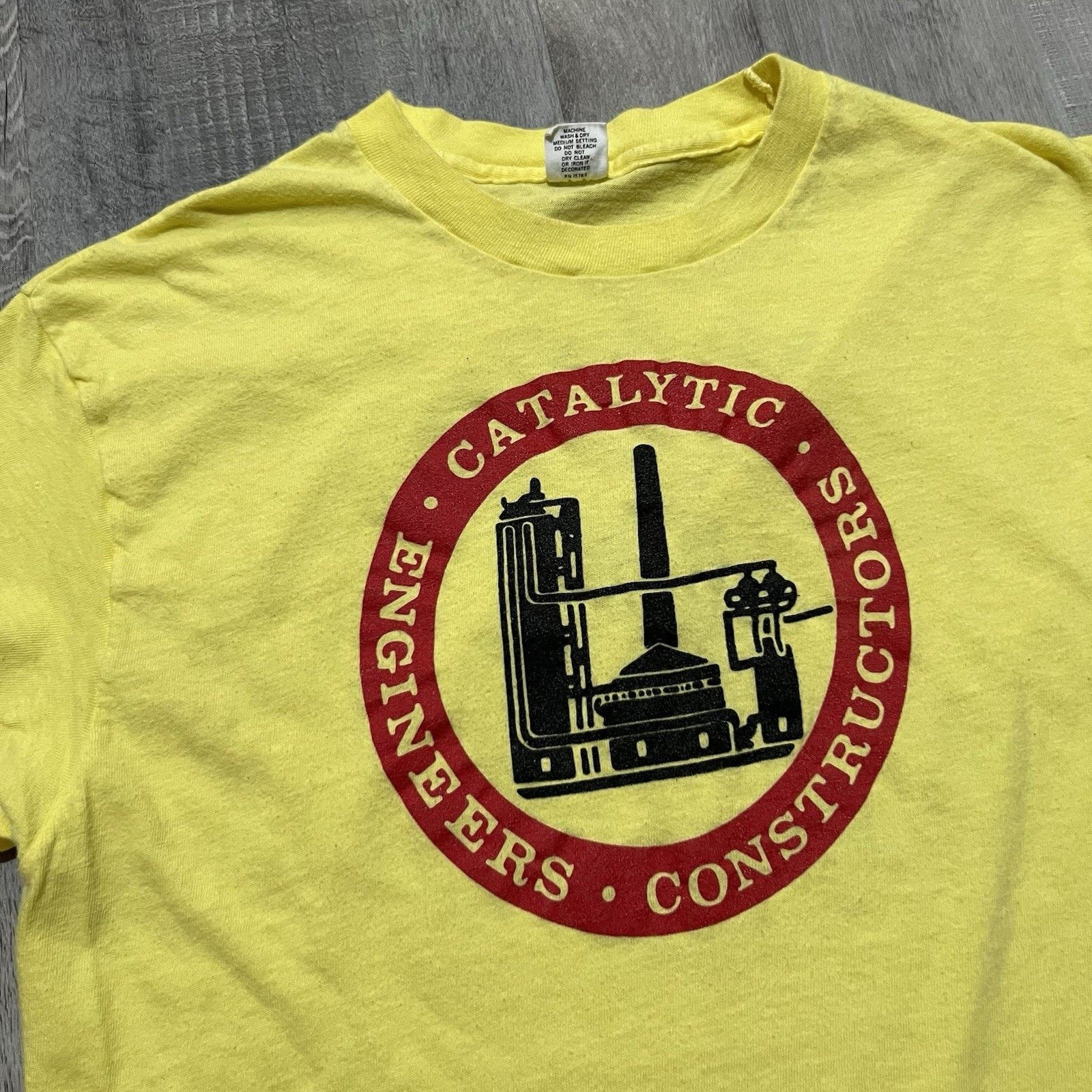 Hanes VTG 70s Peach Bottom Nuclear Plant Catalytic Engineers Shirt Size US L / EU 52-54 / 3 - 3 Thumbnail