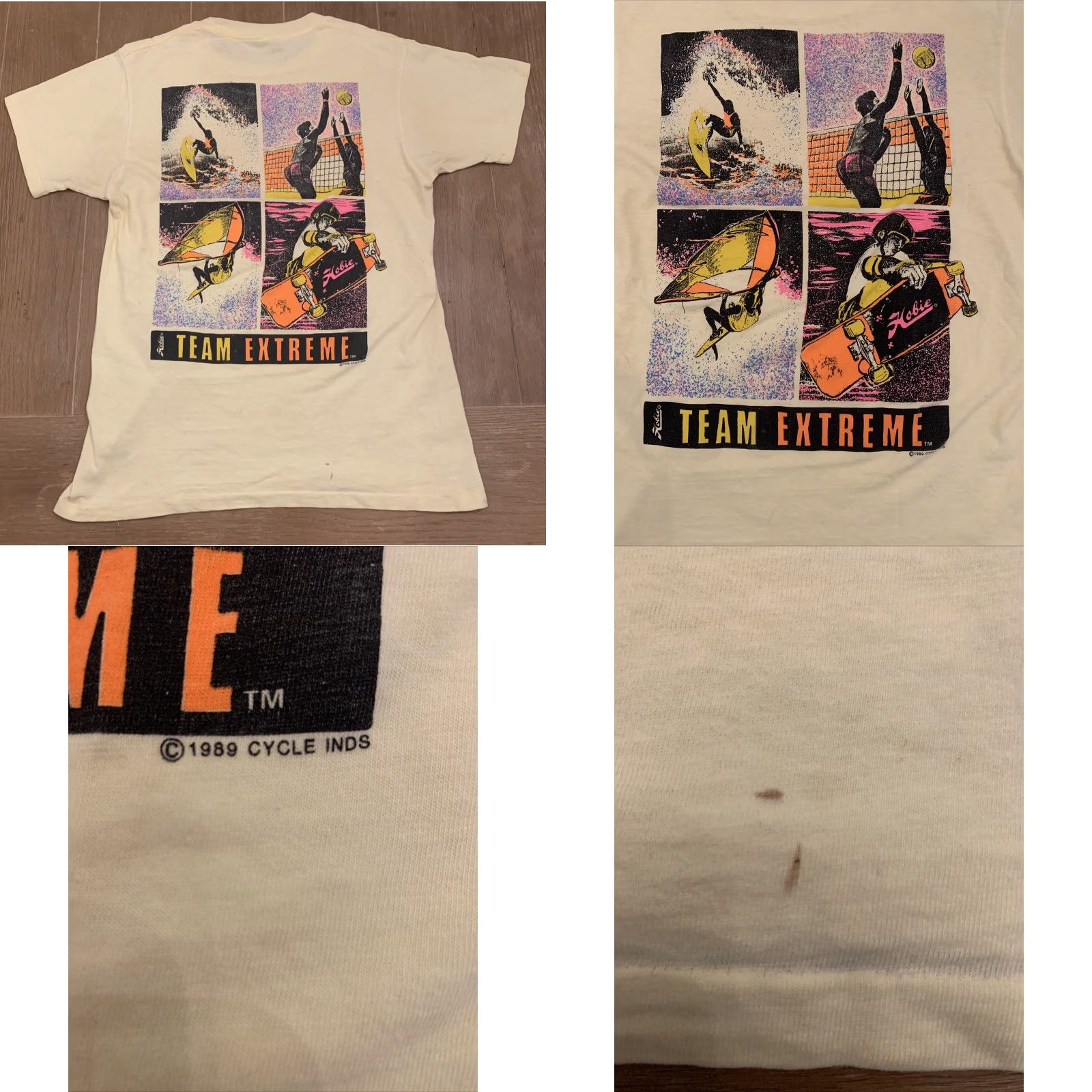 Vintage VINTAGE Hobie Shirt 1989 Extreme Single Stitch Graphic Tee Size M Yellow Mens/Unisex Size US M / EU 48-50 / 2 - 8 Thumbnail