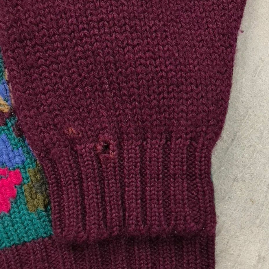 Eddie Bauer VINTAGE Eddie Bauer Sweater Womens Small Wool Floral Grandma Loud Knit 90s Size S / US 4 / IT 40 - 5 Thumbnail
