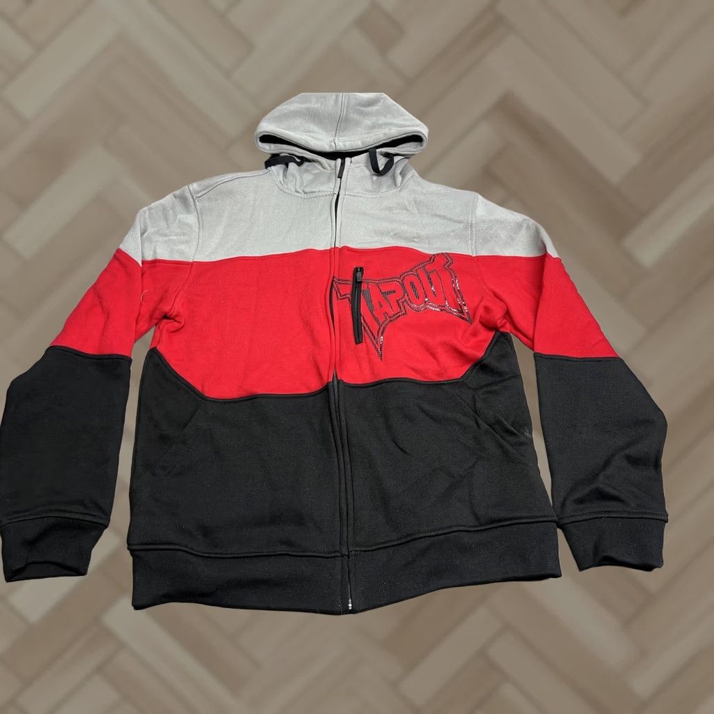 Tapout Tapout Full Zip Hoodie NWT Red Black Gray Colorblock Logo Mens L Sleeve Zip Up Hooded Sweatshirt Clothing Size US L / EU 52-54 / 3 - 1 Thumbnail