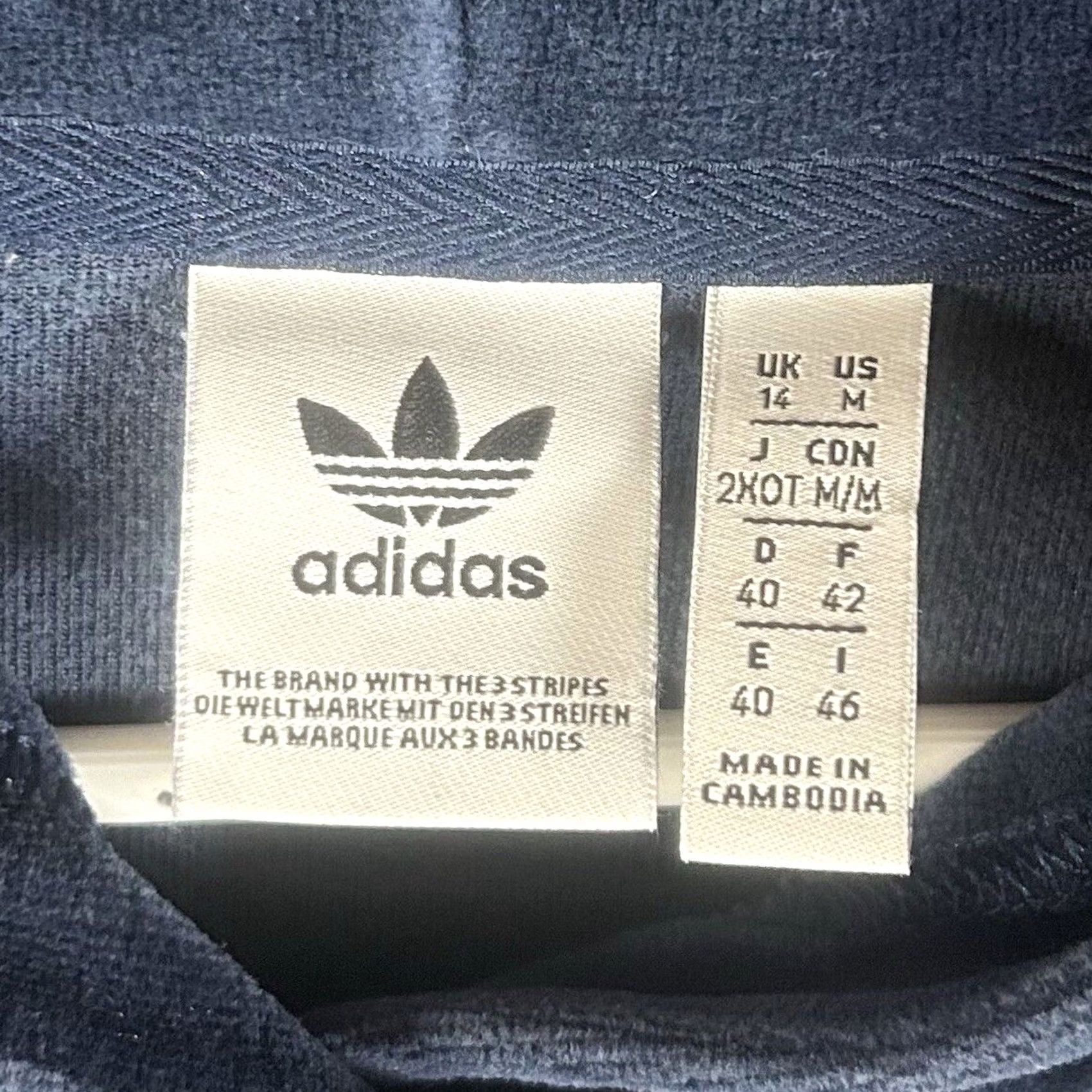 Adidas VINTAGE Adidas Velour Crop Track Jacket Womens Medium Blue Pullover Hoodie Y2k Size M / US 6-8 / IT 42-44 - 3 Thumbnail
