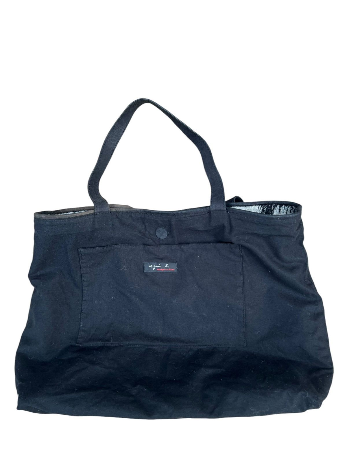 agnes b. Vintage Agnes B. Made in France Leather Wool Tote Bag Size ONE SIZE - 20 Thumbnail