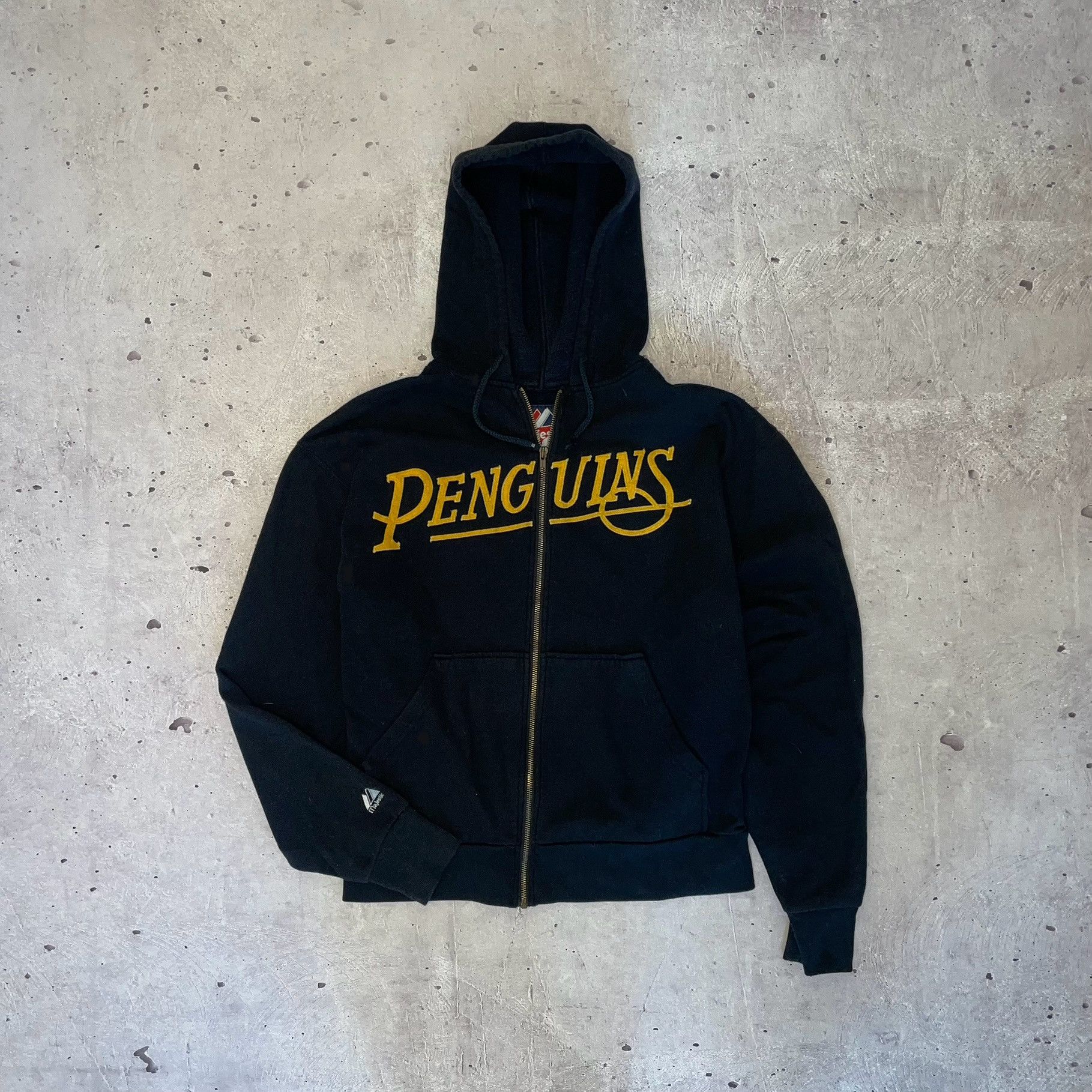 Majestic × NHL × Vintage 90's Pittsburgh Penguins Majestic Made in Korea Zip Hoodie Size US M / EU 48-50 / 2 - 1 Thumbnail