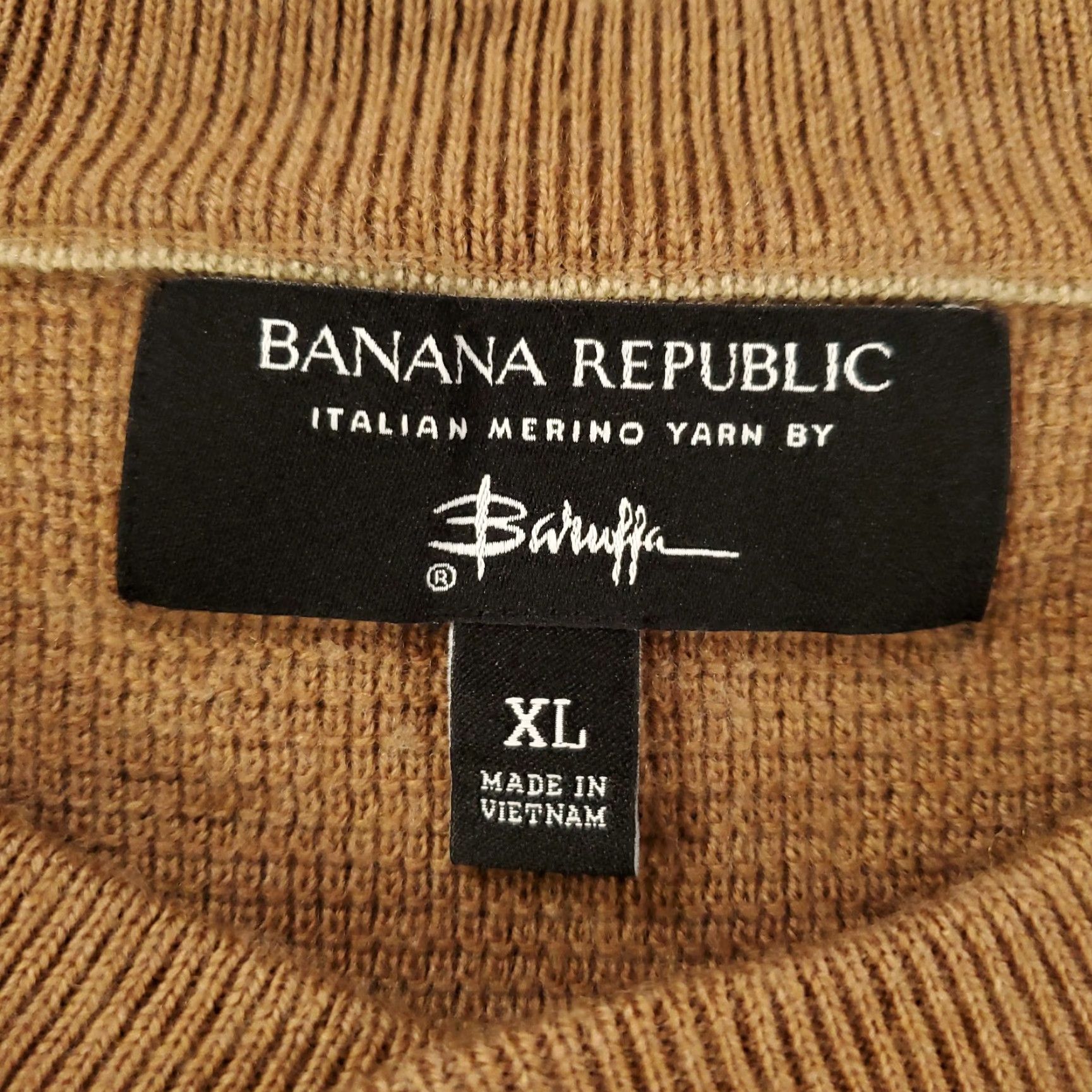 Banana Republic VINTAGE Banana Republic Sweater Mens XL Italian Merino Wool Yarn Capua Baruffa Brown Size US XL / EU 56 / 4 - 7 Thumbnail
