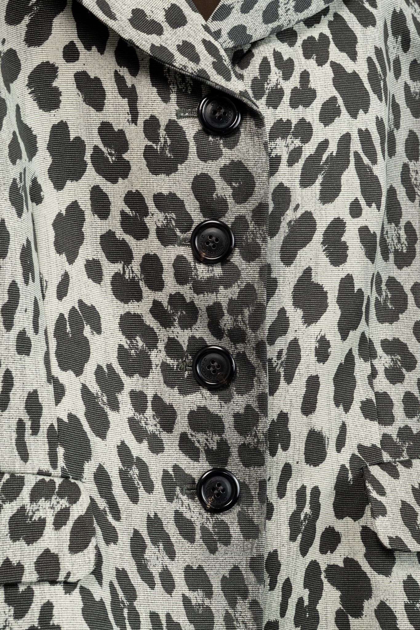 Moschino Moschino Cheap and Chic Grey Cotton Leopard Blazer Size L / US 10 / IT 46 - 7 Thumbnail