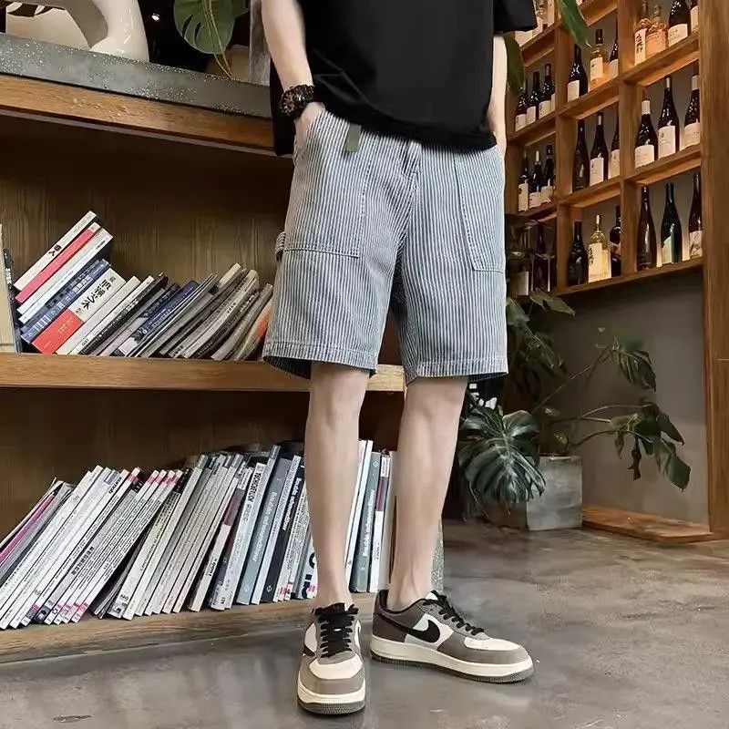 Japanese Brand Retro casual striped denim shorts Size US 32 / EU 48 - 4 Thumbnail