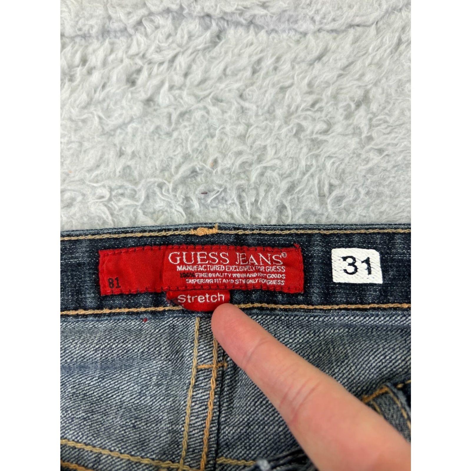 Guess GUESS Jeans Denim Bootcut 27 Blue Womens Low Rise Distressed 5-Pocket Inseam 32 inches Regular Cotton Pant Size 27" / US 4 / IT 40 - 6 Thumbnail