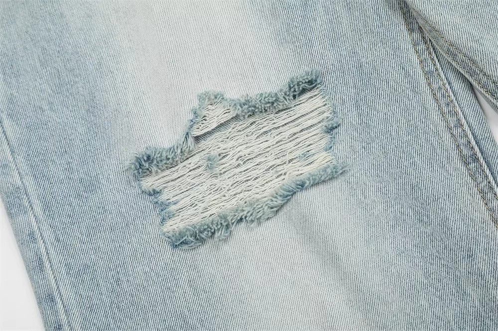 Japanese Brand × Jean Men's street retro straight loose washed ripped jeans Size US 32 / EU 48 - 5 Thumbnail