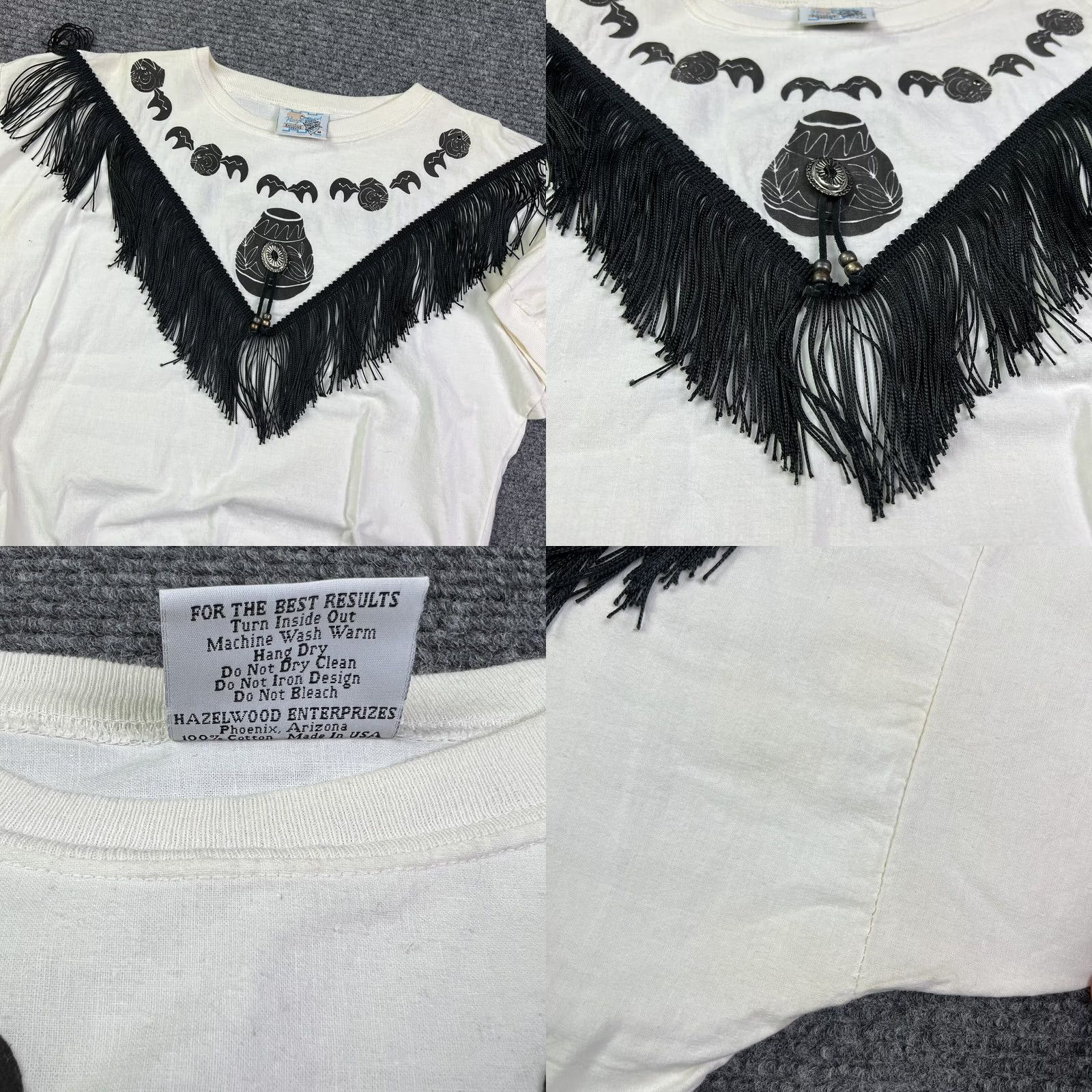 Native VINTAGE Western Native Aztec Short Sleeve Crewneck Small Cotton Canvas Logo Graphic Print Pullover Sweatshirt Men XS? No, size S Size US 29 - 8 Thumbnail