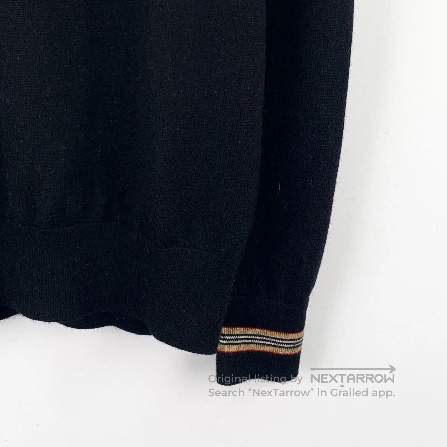 Burberry Burberry Black Striped Wool Round Neck Long Sleeve Knit| Size US M / EU 48-50 / 2 - 4 Thumbnail