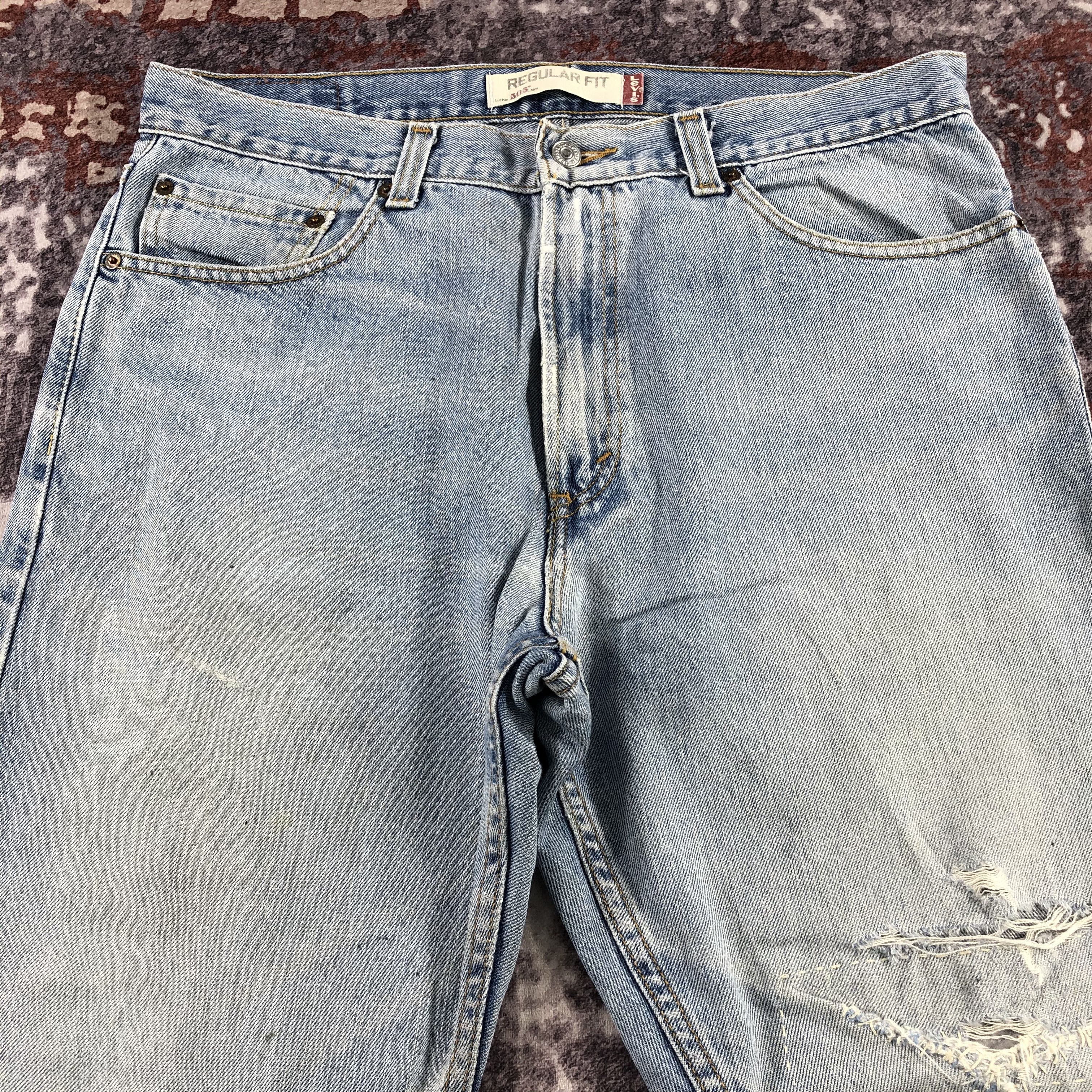 Levi's × Vintage Vintage Light Wash Levis 505 Jeans-JM2768 Size US 35 - 3 Thumbnail