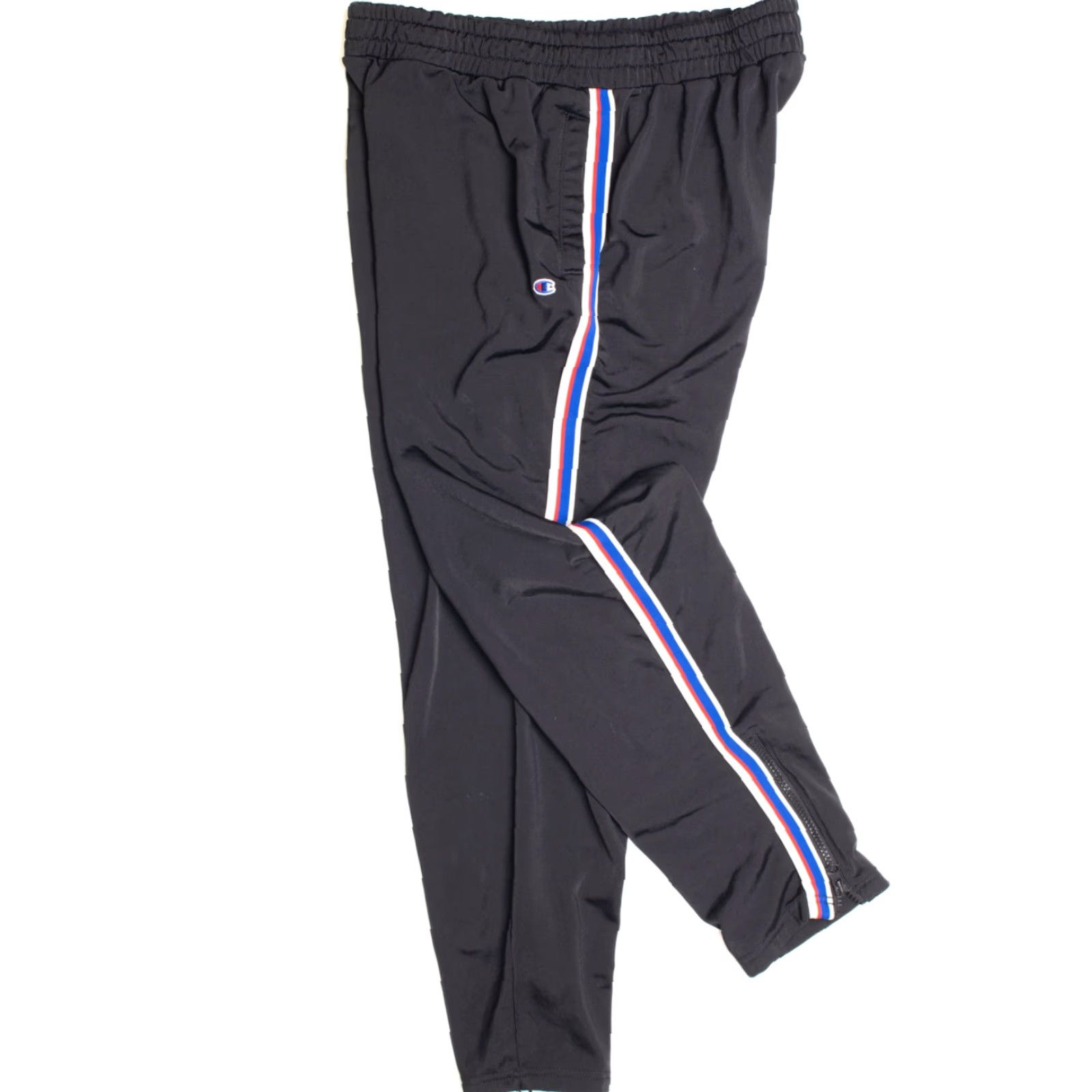 Champion VINTAGE Black Champion Track Pants Medium Regular Size Black Polyester Mens Womens Boys Girls Size US 31 - 2 Thumbnail