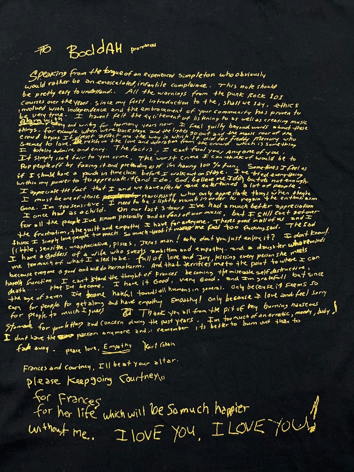 Nirvana Vintage 90s Nirvana Kurt Cobain Death Note Memorial T-shirt Size US L / EU 52-54 / 3 - 3 Thumbnail
