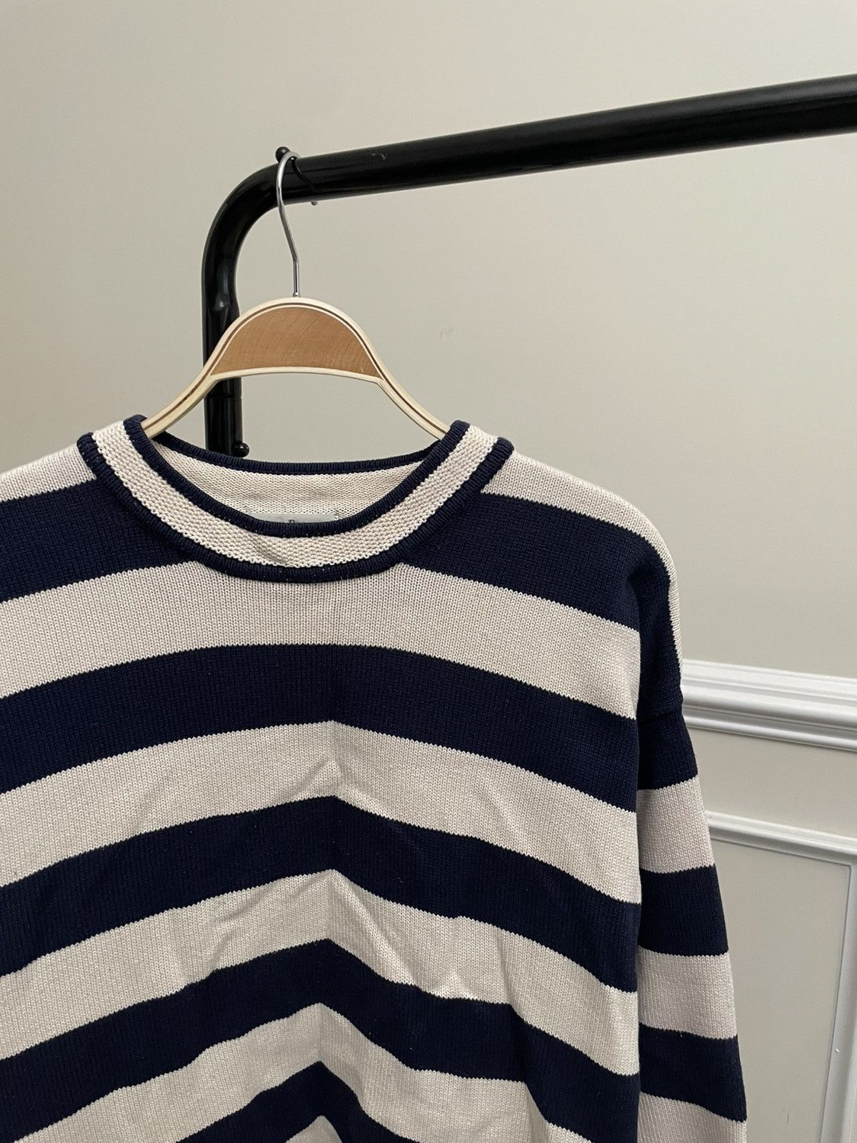 Vintage Vintage Blue Cream Striped Sweater Knit Our Legacy Size US L / EU 52-54 / 3 - 1 Thumbnail
