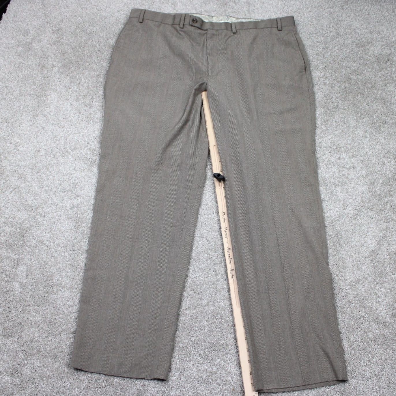 Ralph Lauren LAUREN Ralph Lauren Dress Pants Mens 42x32 Beige Polyester Wool Viscose Stretch Flat Front Straight Denim? Wait. Size US 42 / EU 58 - 3 Thumbnail