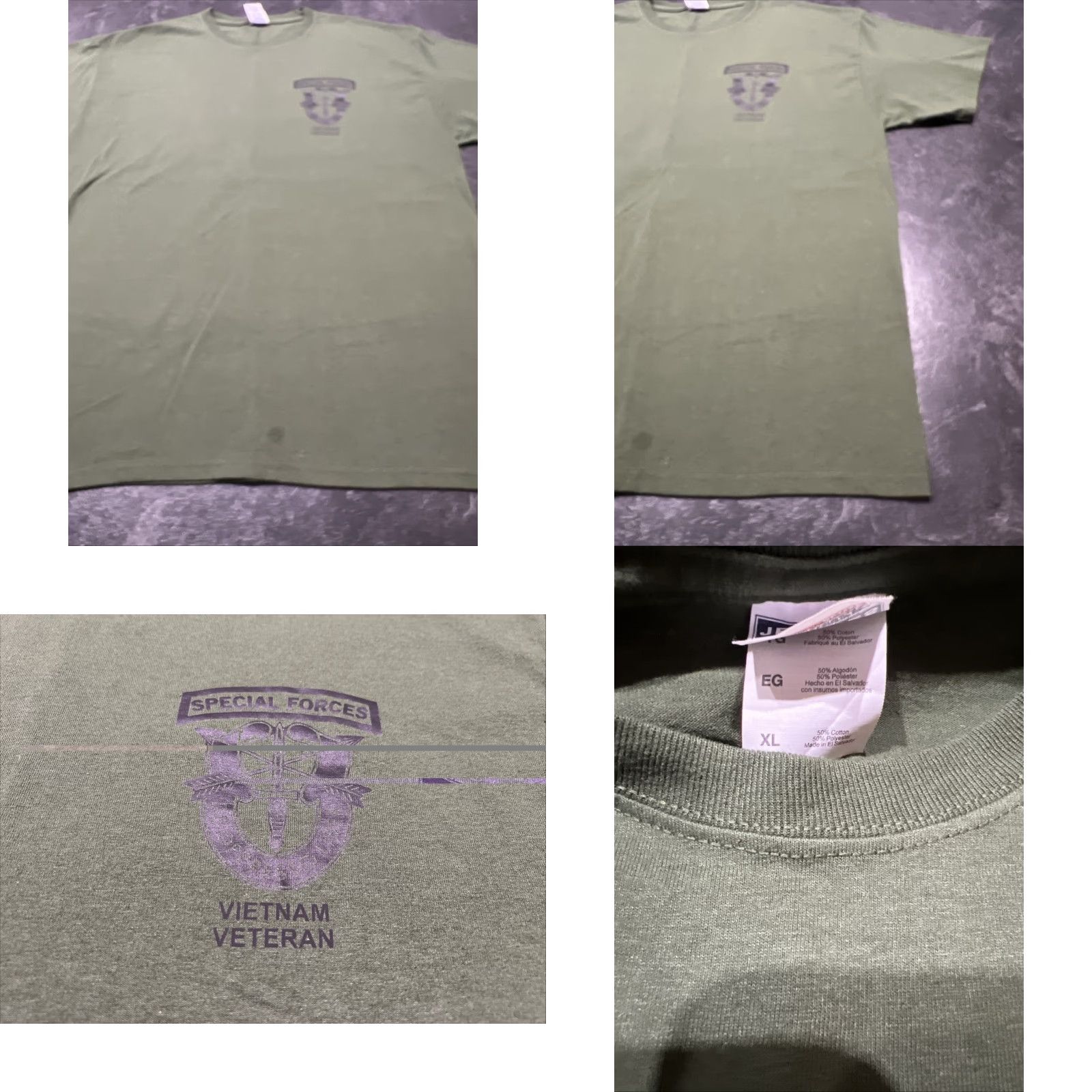 Jerzees US Special Forces Shirt Army Green Beret Custom Performance Shirt XL Men Short Sleeve Crew Neck Graphic Tee Size US XL / EU 56 / 4 - 8 Thumbnail