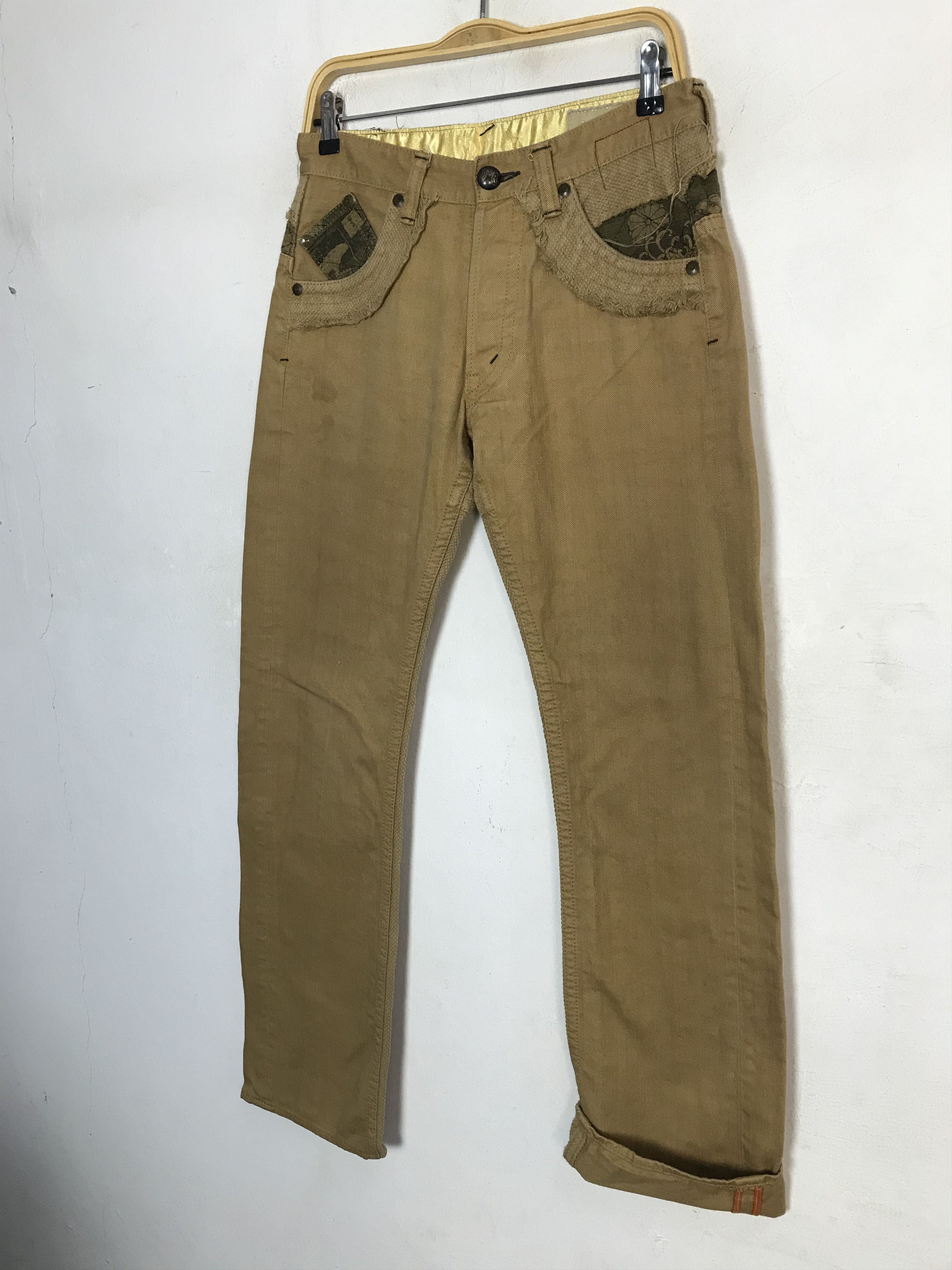 Japanese Brand 90s Japanese Beige Jeans Ethic Style Buttonfly Straight Cut Size US 30 / EU 46 - 4 Thumbnail