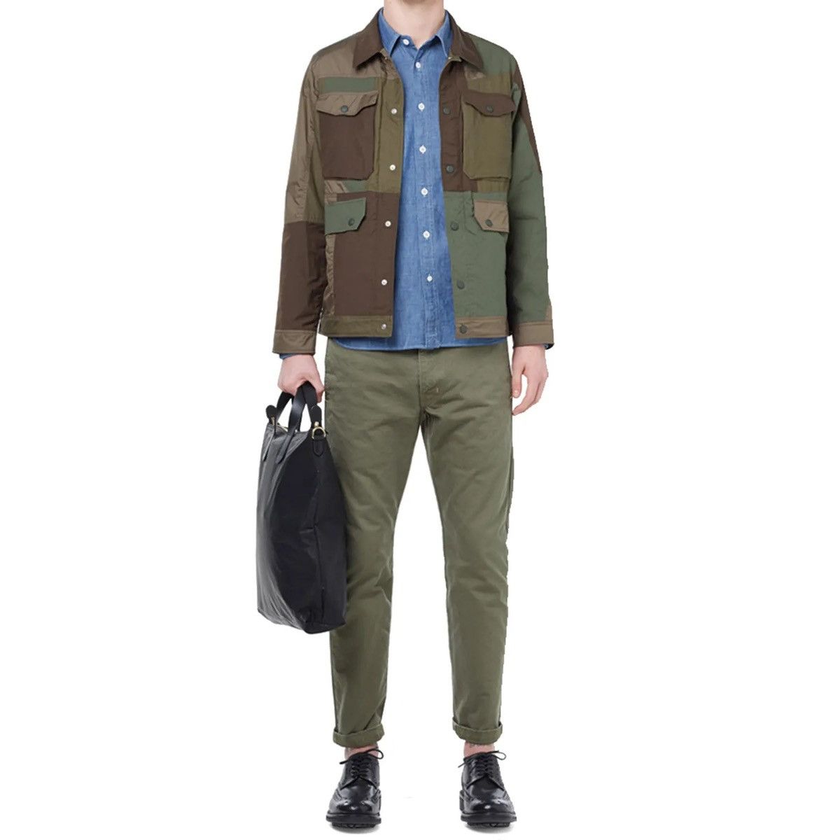White Mountaineering Franken Jacket work chore coverall patchwork Junya Watanabe Size US M / EU 48-50 / 2 - 9 Thumbnail