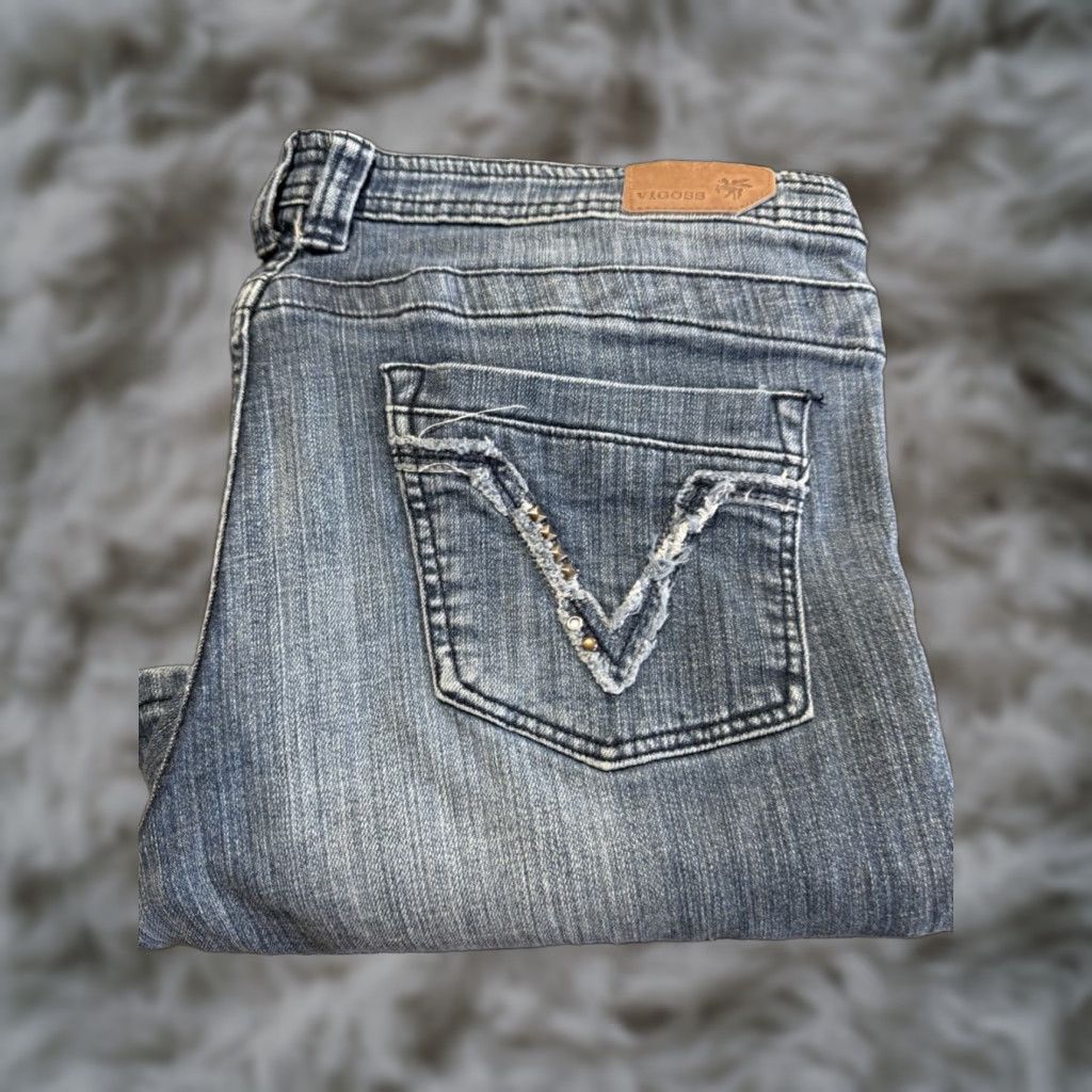 Vintage VINTAGE Vigoss Women's Jeans 36X30 Blue Denim 13 5-Pocket Straight Mid Rise Size 34" / US 12 / IT 48 - 1 Thumbnail
