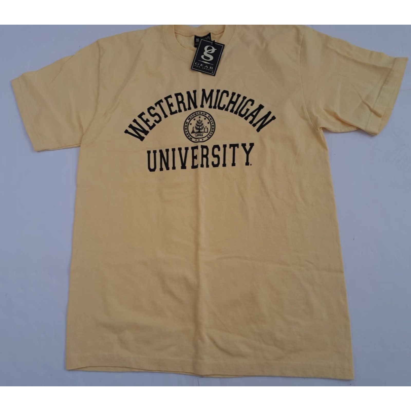 Vintage VINTAGE Western Michigan Bronco's NWT Gear for Sports T-Shirt Unisex Adults M Short Sleeve Yellowish 27in long 21in pit to pit Size US M / EU 48-50 / 2 - 5 Thumbnail