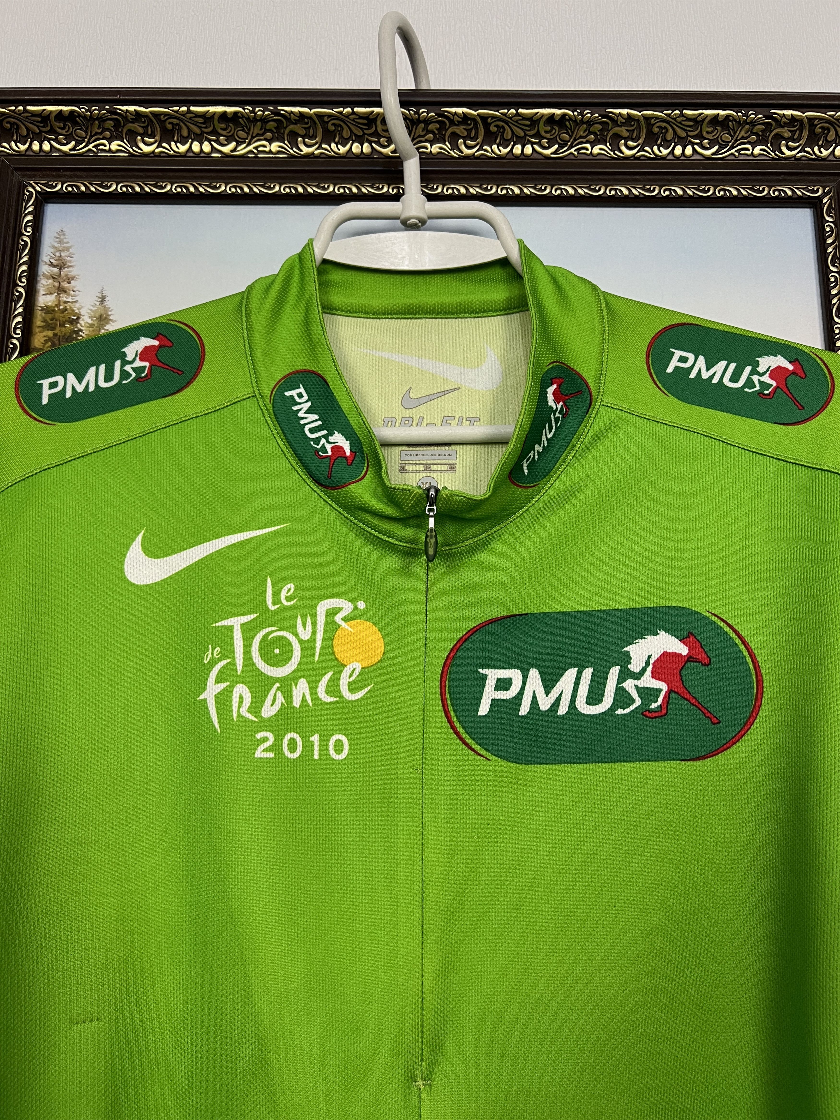 Nike Vintage 2010 Nike Jersey PMU Tour de France Green Cycling Size US XL / EU 56 / 4 - 3 Thumbnail