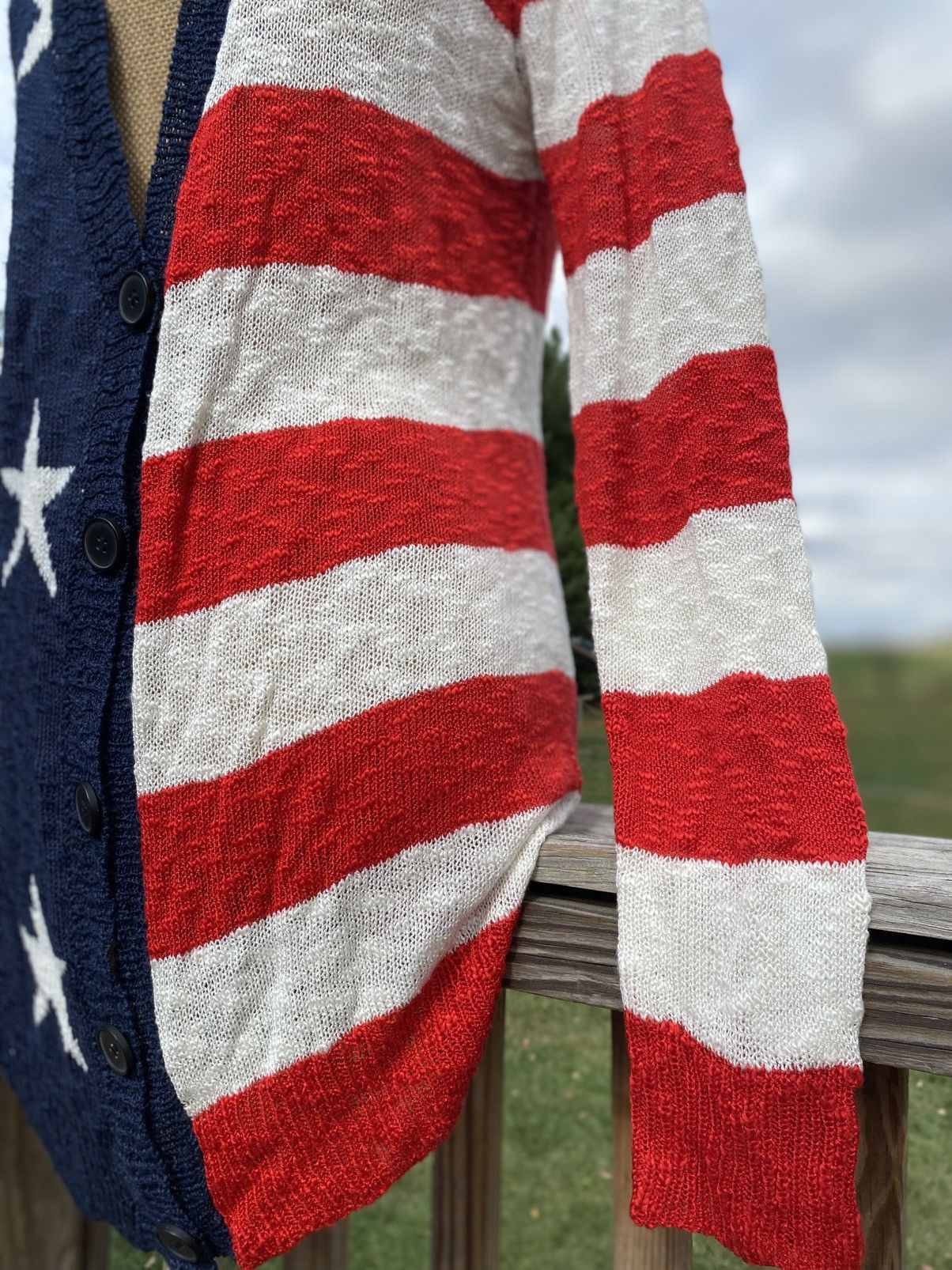 Other ANDTHEWHY Los Angeles Flag Red/White/Blue Cardigan Size S/M Size S / US 4 / IT 40 - 3 Thumbnail