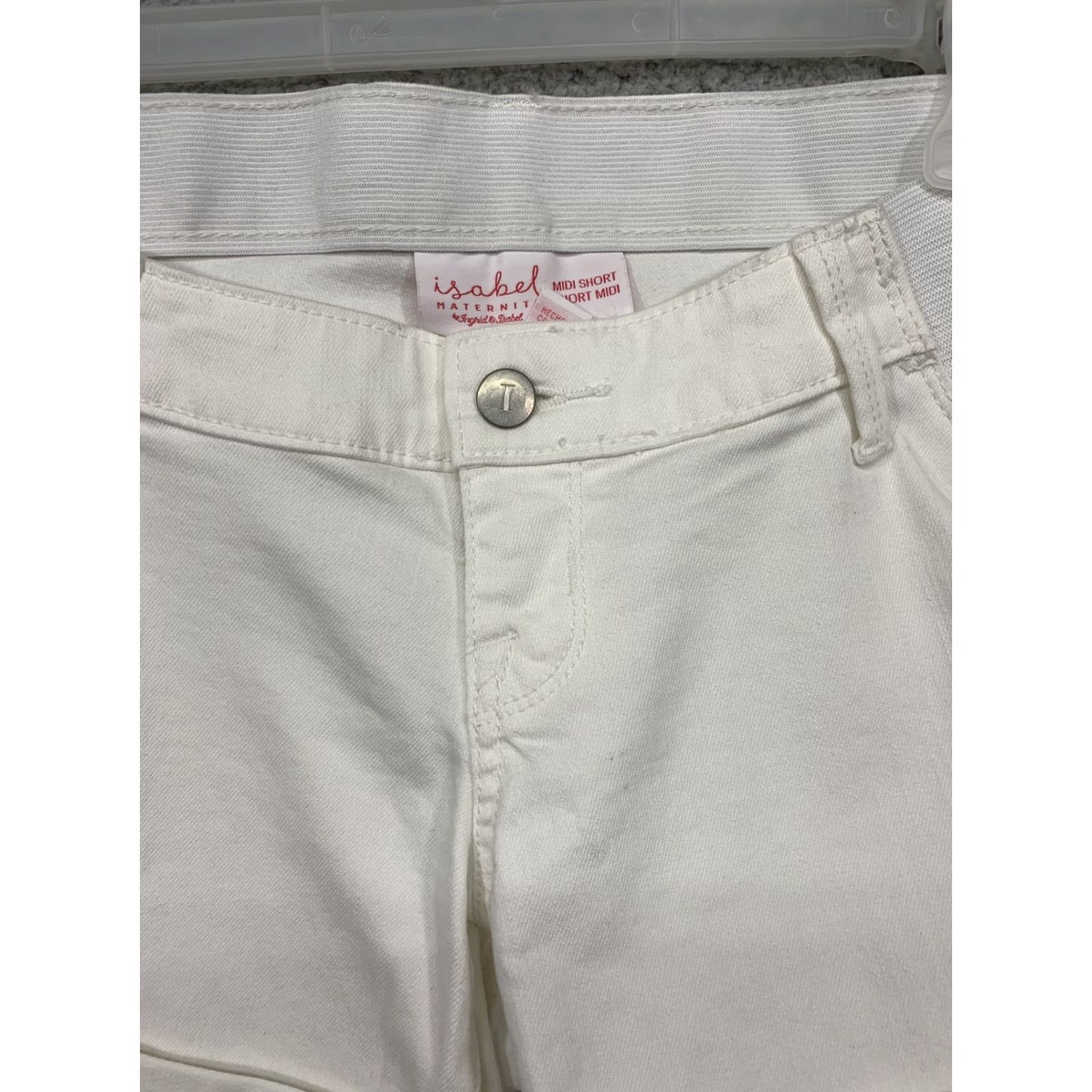 Vintage Isabel Maternity Shorts Midi White Casual 2 Back Pockets Belt Loops NWT Womens Modern Vintage: No Size 26" / US 2 / IT 38 - 2 Thumbnail