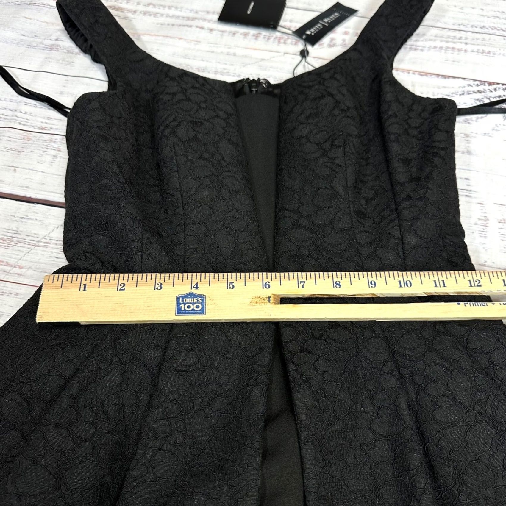 White House Black Market White House Black Market Dress Womens Fit & Flare Sz 0P Black Lined Sleeveless Knee Length Petite Size XS / US 0-2 / IT 36-38 - 3 Thumbnail