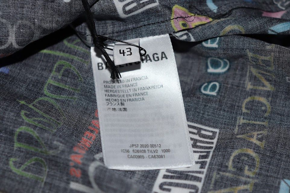 Balenciaga All Over Multi Logo Print Vacation Shirt in Multicolor Size US XL / EU 56 / 4 - 13 Thumbnail