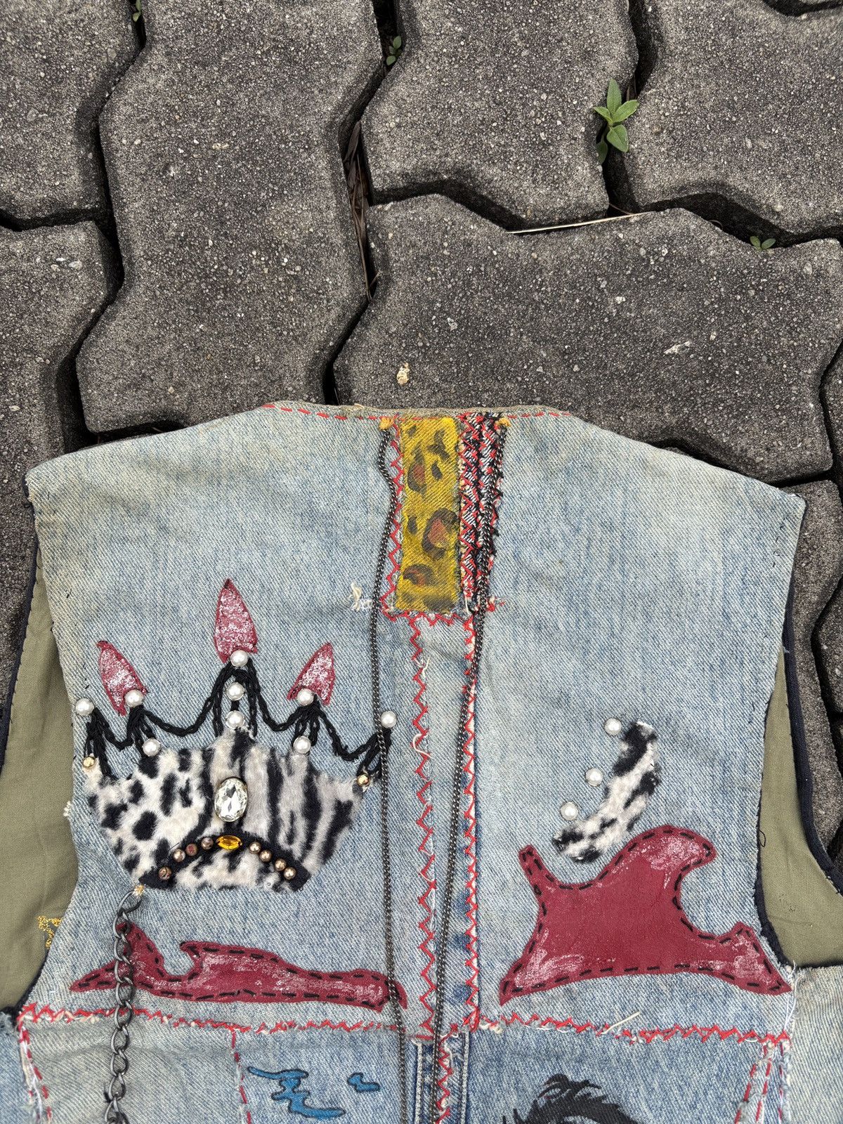 Vintage Vintage Custom Denim Vest Jacket Size US S / EU 44-46 / 1 - 4 Thumbnail