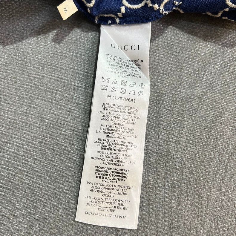Gucci Gucci Blue full-print embroidered logo lapel short sleeve 2 Size US M / EU 48-50 / 2 - 5 Thumbnail