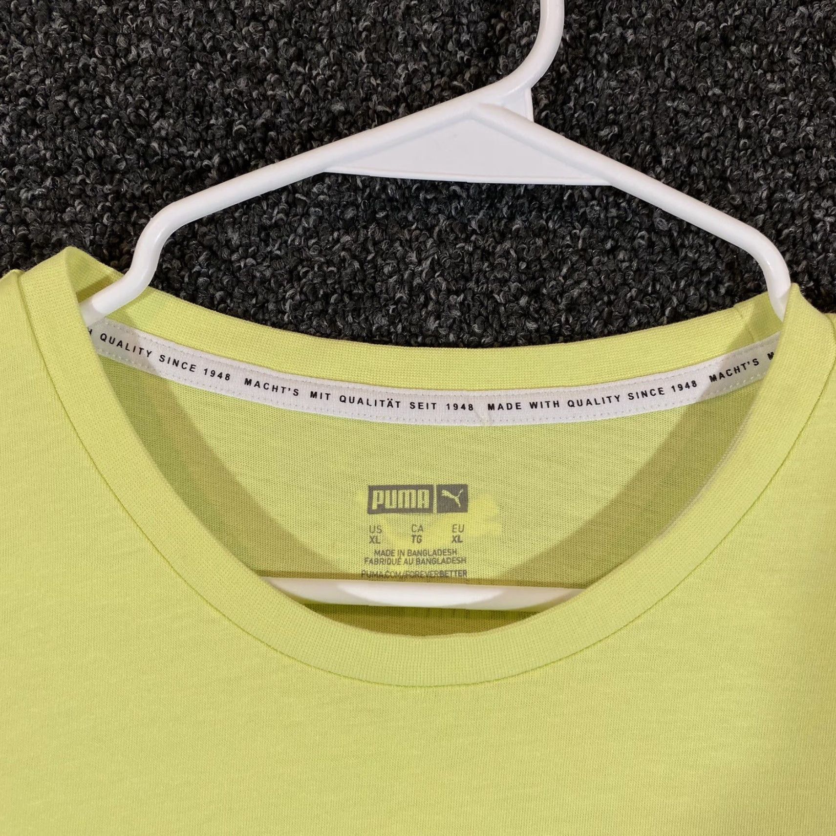 Puma PUMA Shirt Mens XL Yellow Upside Down Smiley Face Emoji Upside Down Size US XL / EU 56 / 4 - 4 Thumbnail