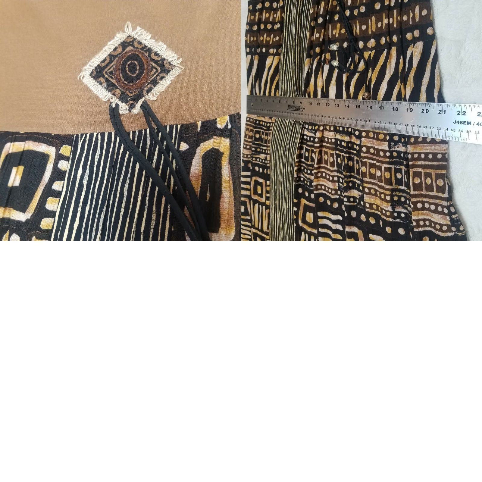 Vintage VINTAGE KD Spring Womens Shirt? Maxi Dress Brown Ethnic Design Short Sleeve 1 Regular XS? (invalid) Size 25" / US 0 / IT 36 - 8 Thumbnail