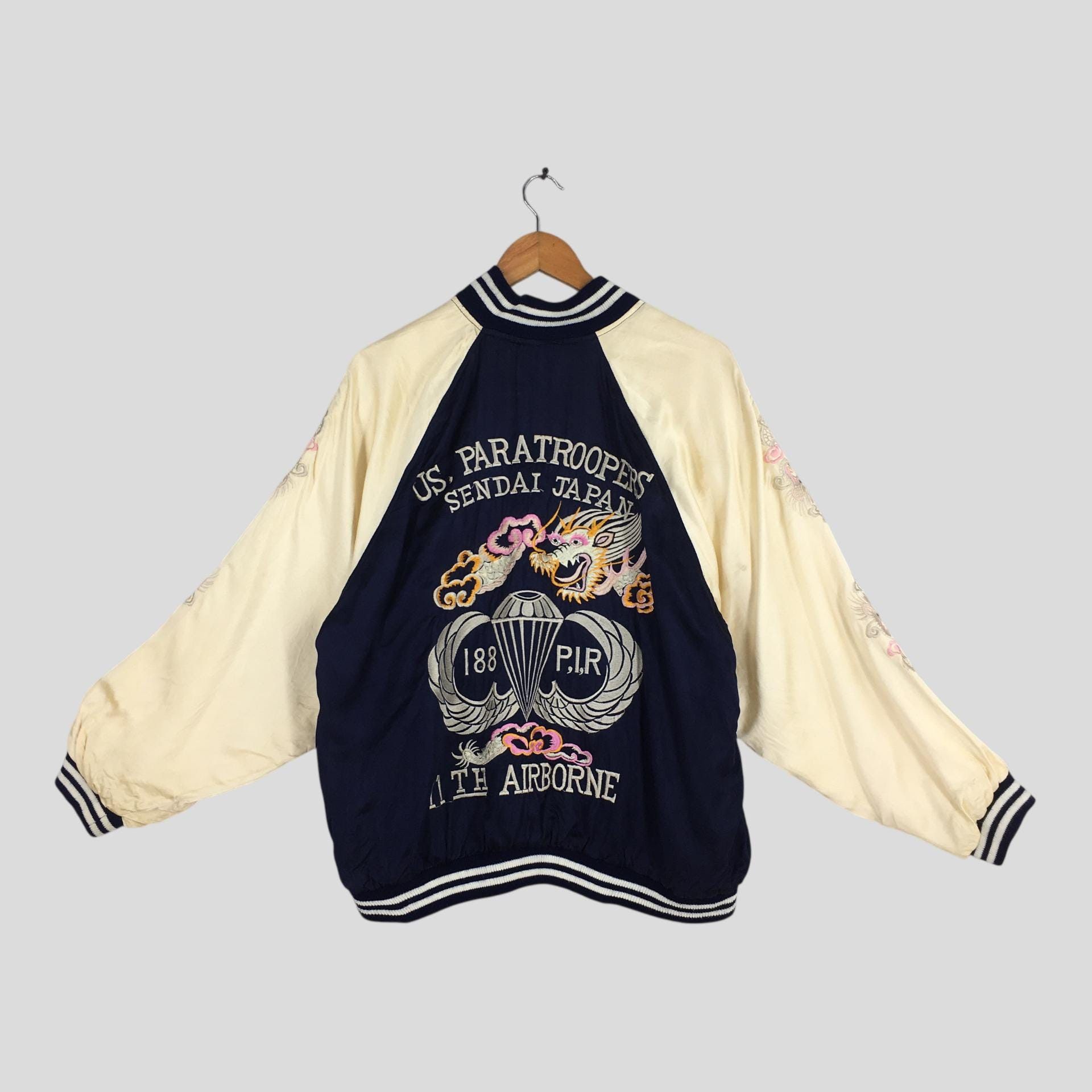 Japanese Brand × Vintage Vintage Jungle Storm Sukajan Dragon