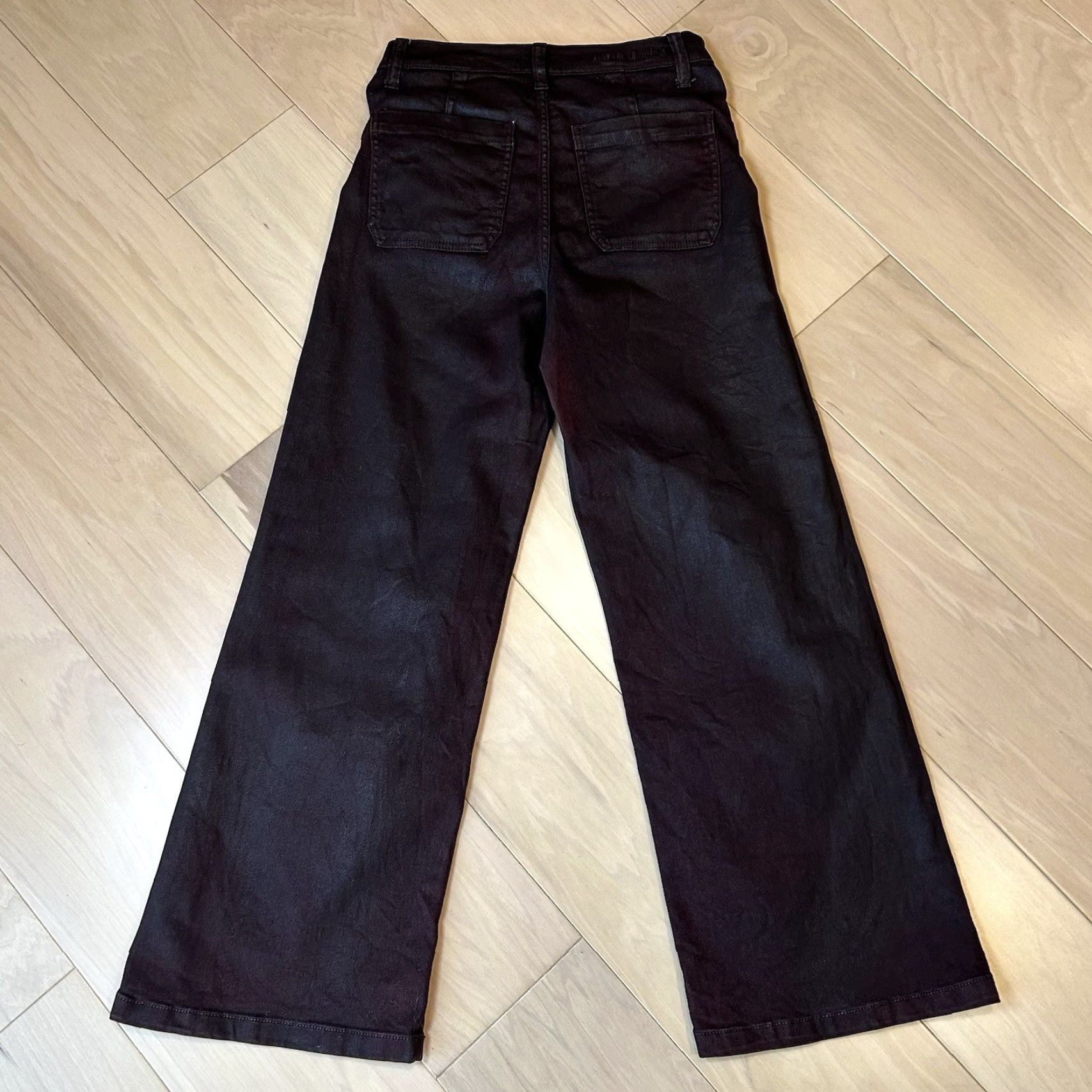 Vintage VINTAGE Favorite Daughter Mischa Super High Rise Wide Leg Cape Town Jeans Womens 28 Burgundy 29 Inseam 12.5 Rise 11 Leg Opening City Urban Fashion Size ONE SIZE - 3 Thumbnail