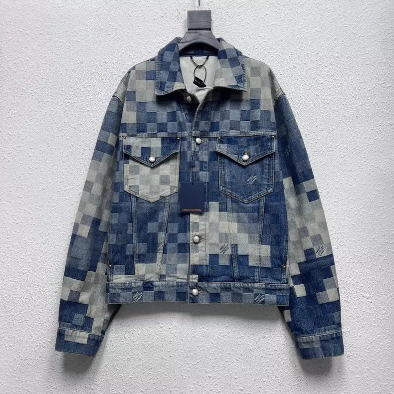 Louis Vuitton LOUIS VUITTON Mosaic checkerboard denim jacket 2504-Nextarr Size US XL / EU 56 / 4 - 1 Thumbnail