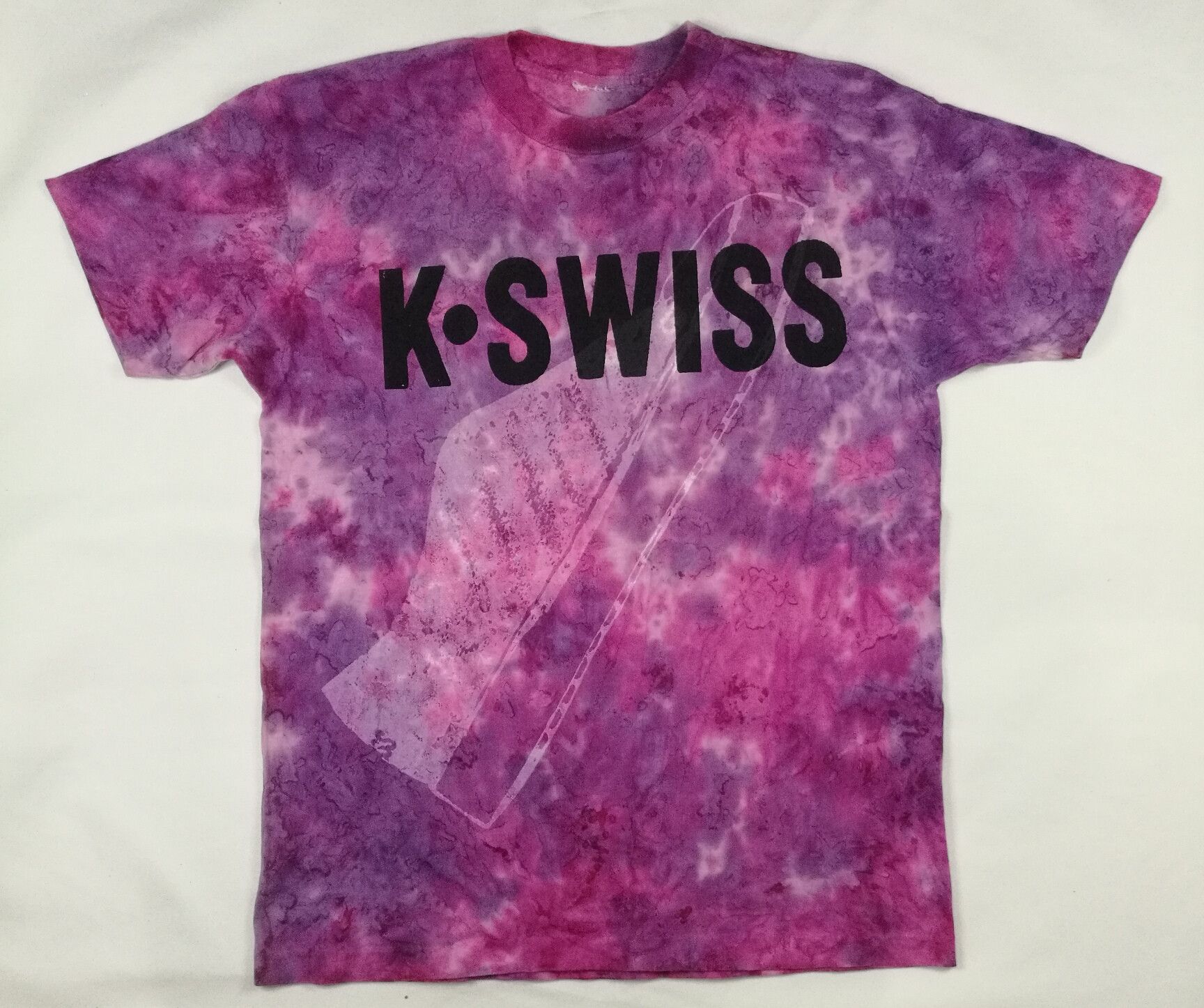 K-Swiss Vintage K Swiss Tie Dye Snickers Art T-Shirt Size US L / EU 52-54 / 3 - 1 Thumbnail
