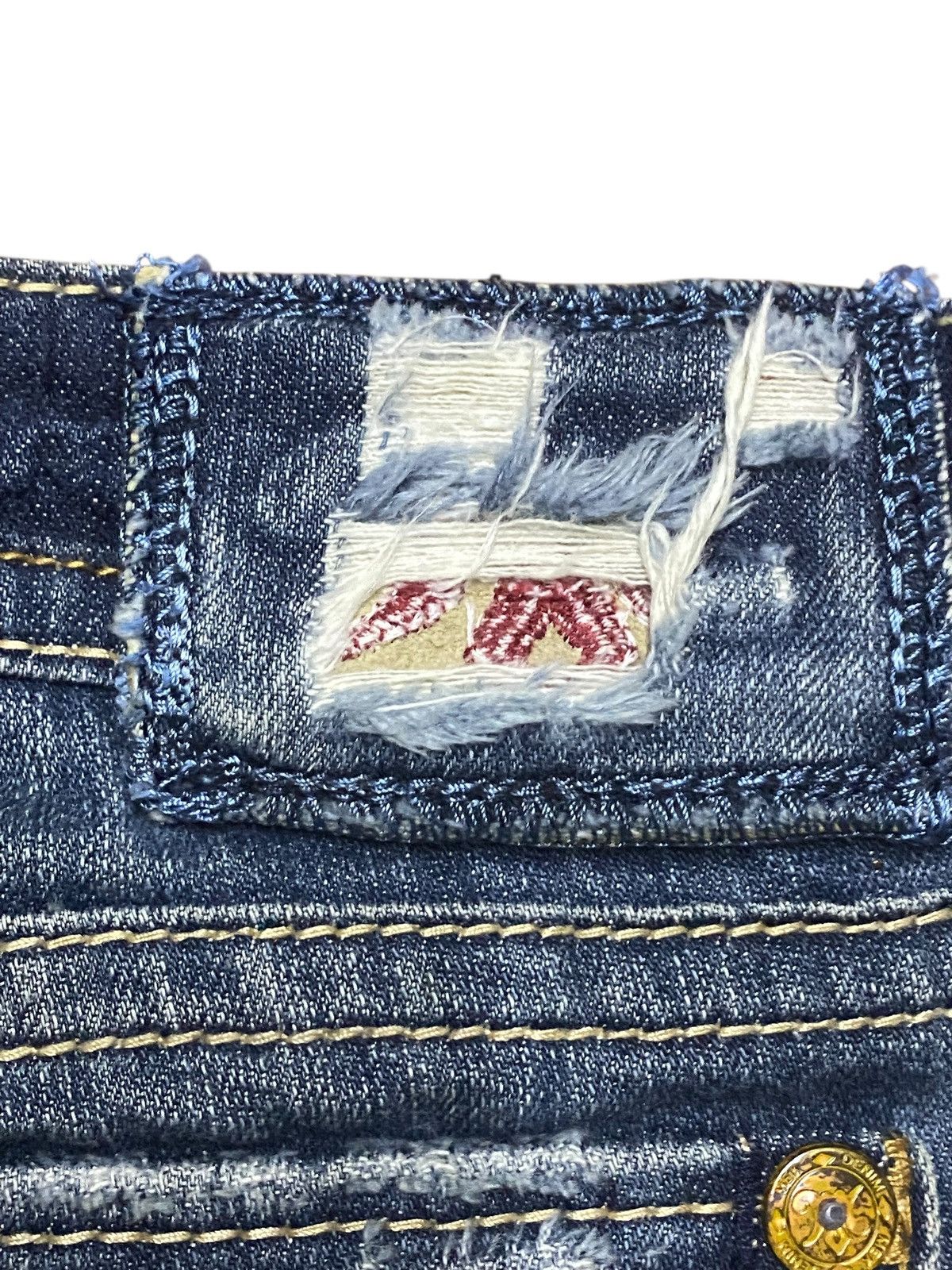 If Six Was Nine Woman Mek Denim Reverse For Care Distressed Flare Jeans Size US 30 / EU 46 - 17 Thumbnail