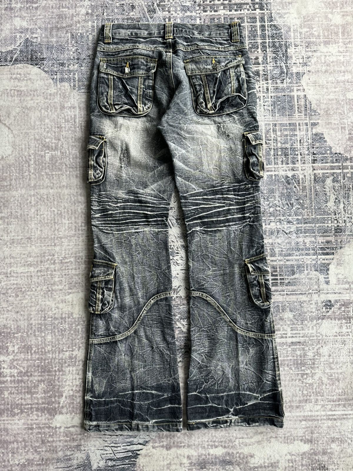 Japanese Brand Y2K Vintage Zerosail Punk Cargo Flared Denim / ifsixwasnine Size US 30 / EU 46 - 2 Thumbnail
