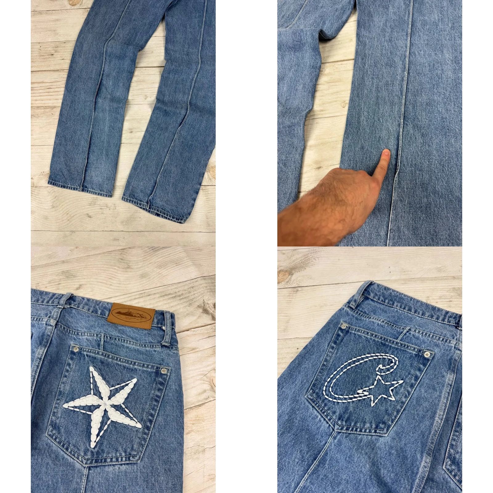 Corteiz Corteiz C Star Jeans Men Size 34 Blue Jeans Mens 34 Waist 34 Inseam 34in 8.86in Knee 9.84in Front Rise Knee 12.2in Waist 17.72in 45cm 88cm 25cm 34cm Size US 34 / EU 50 - 9 Thumbnail