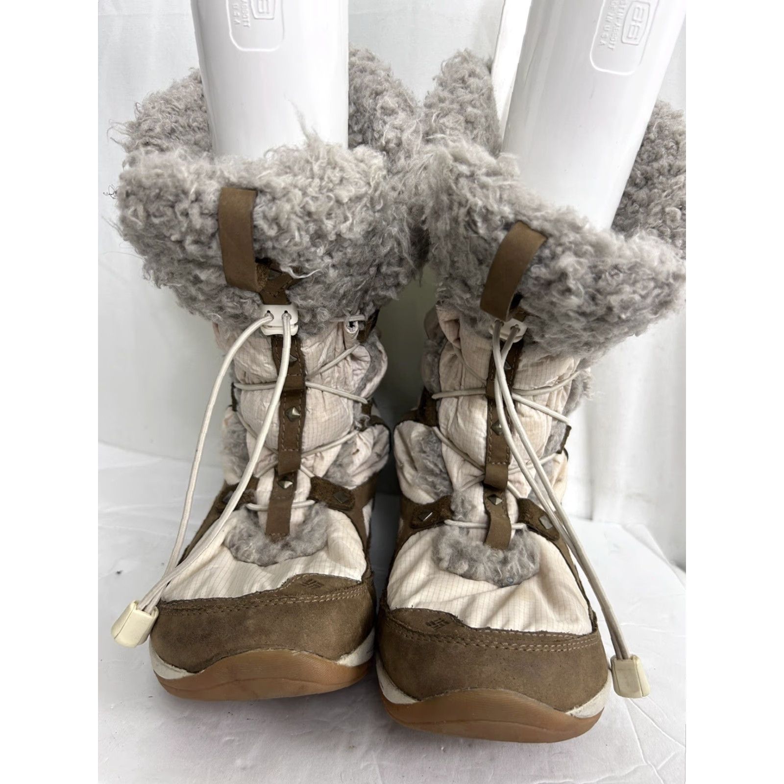 Vintage Columbia Boots Womens 10 Snow Boot Lined Brown White Faux Sherpa Outdoor Winter Hiking Womens Shoes Size US 10 / IT 40 - 4 Thumbnail