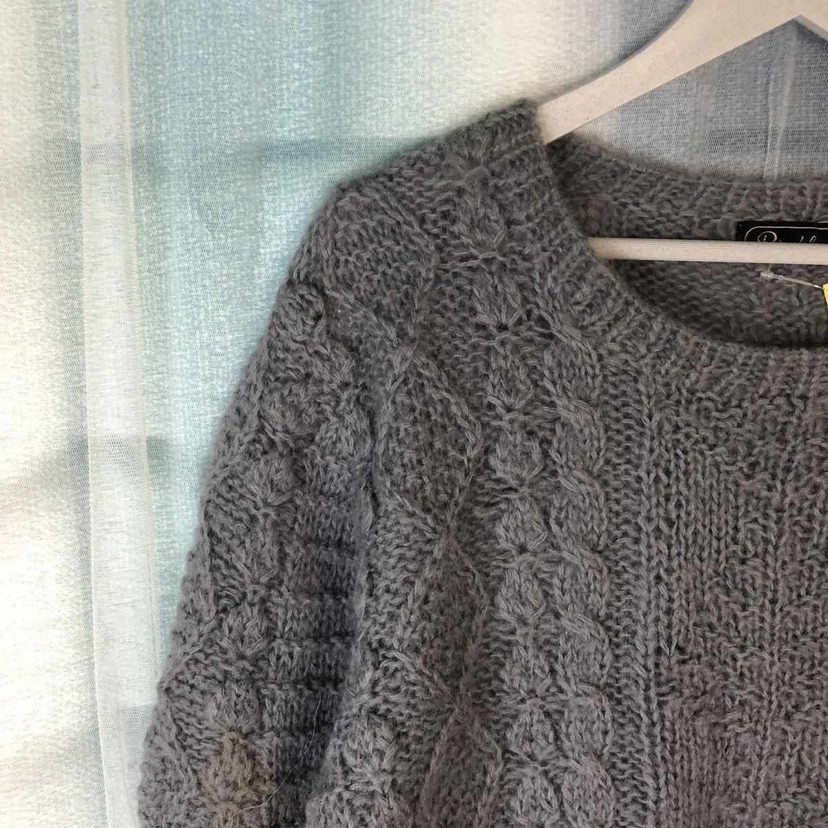 Aran Isles Knitwear Perendale Grey Shag Shaggy Fur Mohair Knitwear #7407 Size US S / EU 44-46 / 1 - 5 Thumbnail