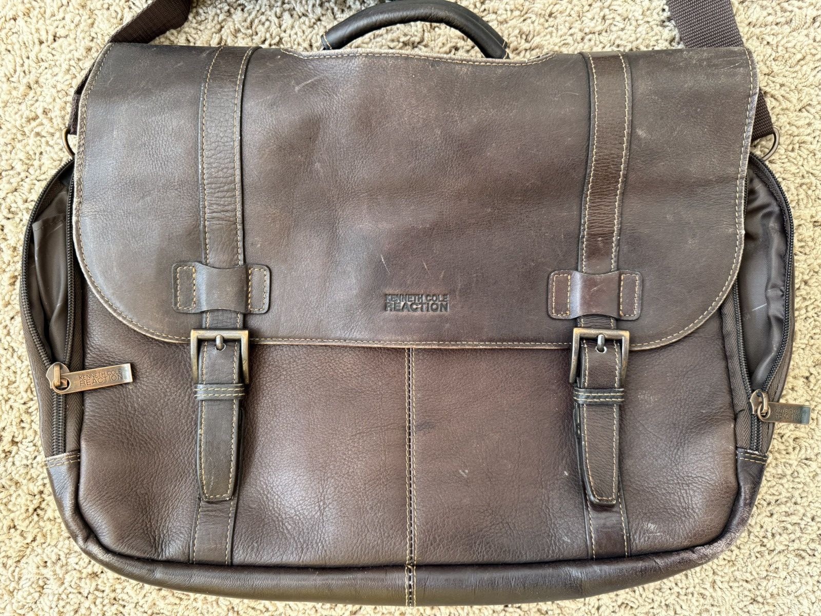 Kenneth Cole Kenneth Cole Brown Leather Messenger bag Size ONE SIZE - 2 Thumbnail