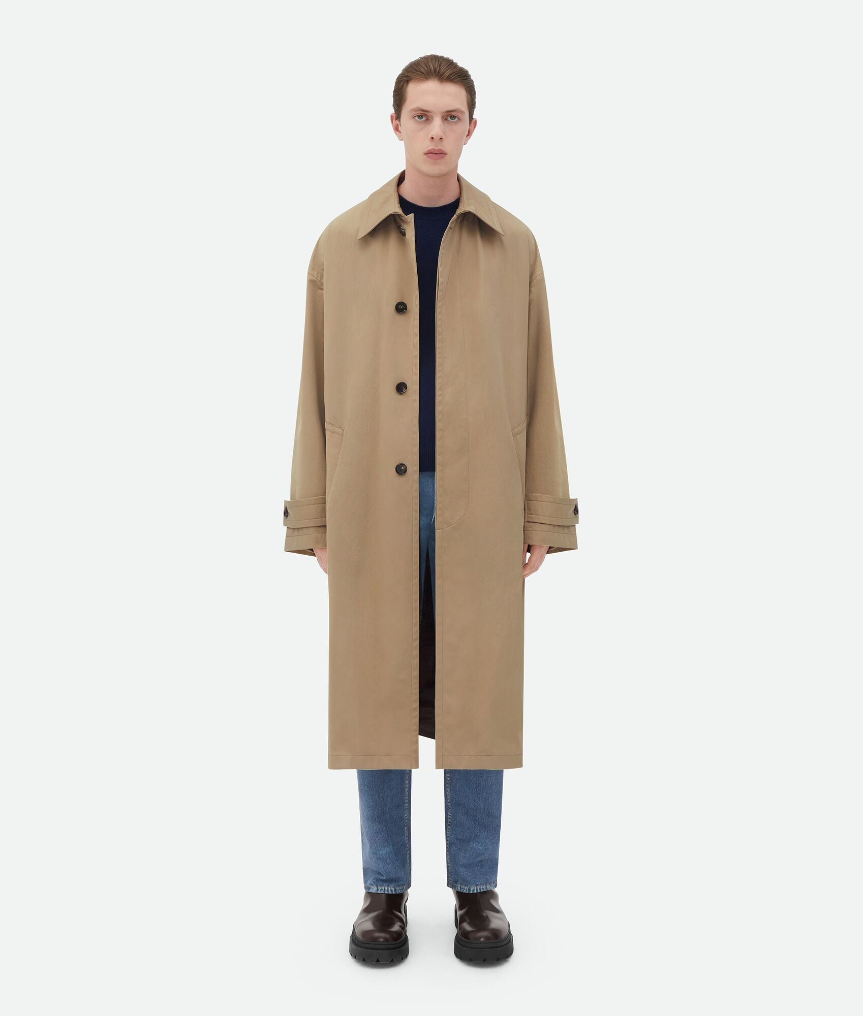 Bottega Veneta o1lf3ng10825 Tech Nylon Kimono Carcoat in Beige Size US S / EU 44-46 / 1 - 1 Thumbnail