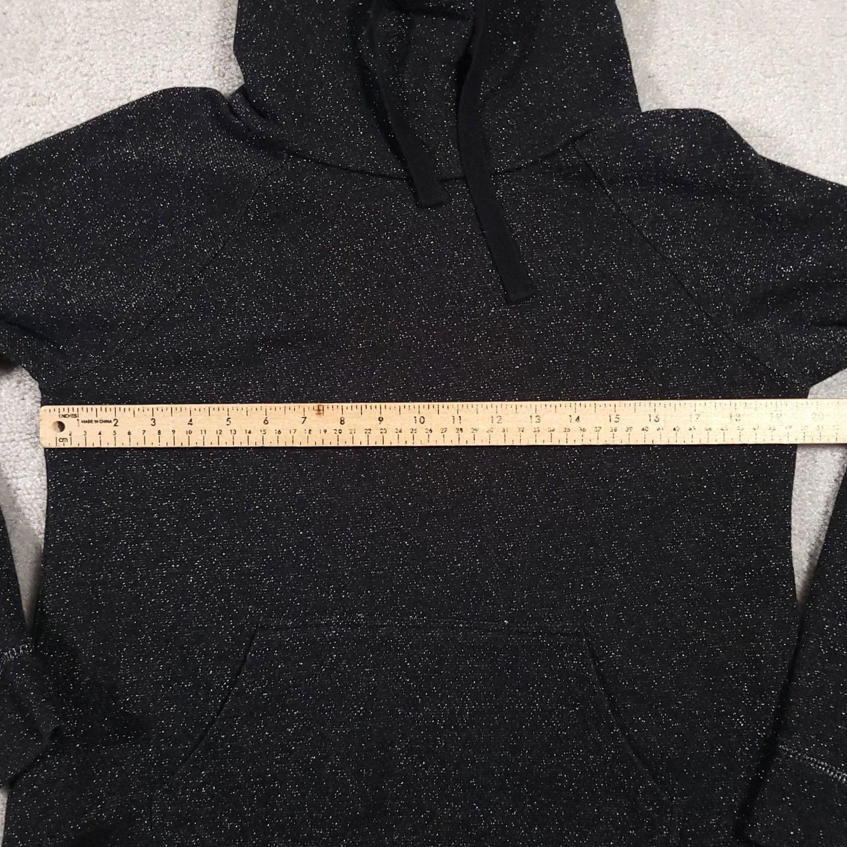Vintage Christopher & Banks Sweatshirt Women's Medium Black Silver Glitter Cowlneck Pullover Knit Long Sleeve Kangaroo Pocket Drawstring Regular Vintage No Size M / US 6-8 / IT 42-44 - 6 Thumbnail