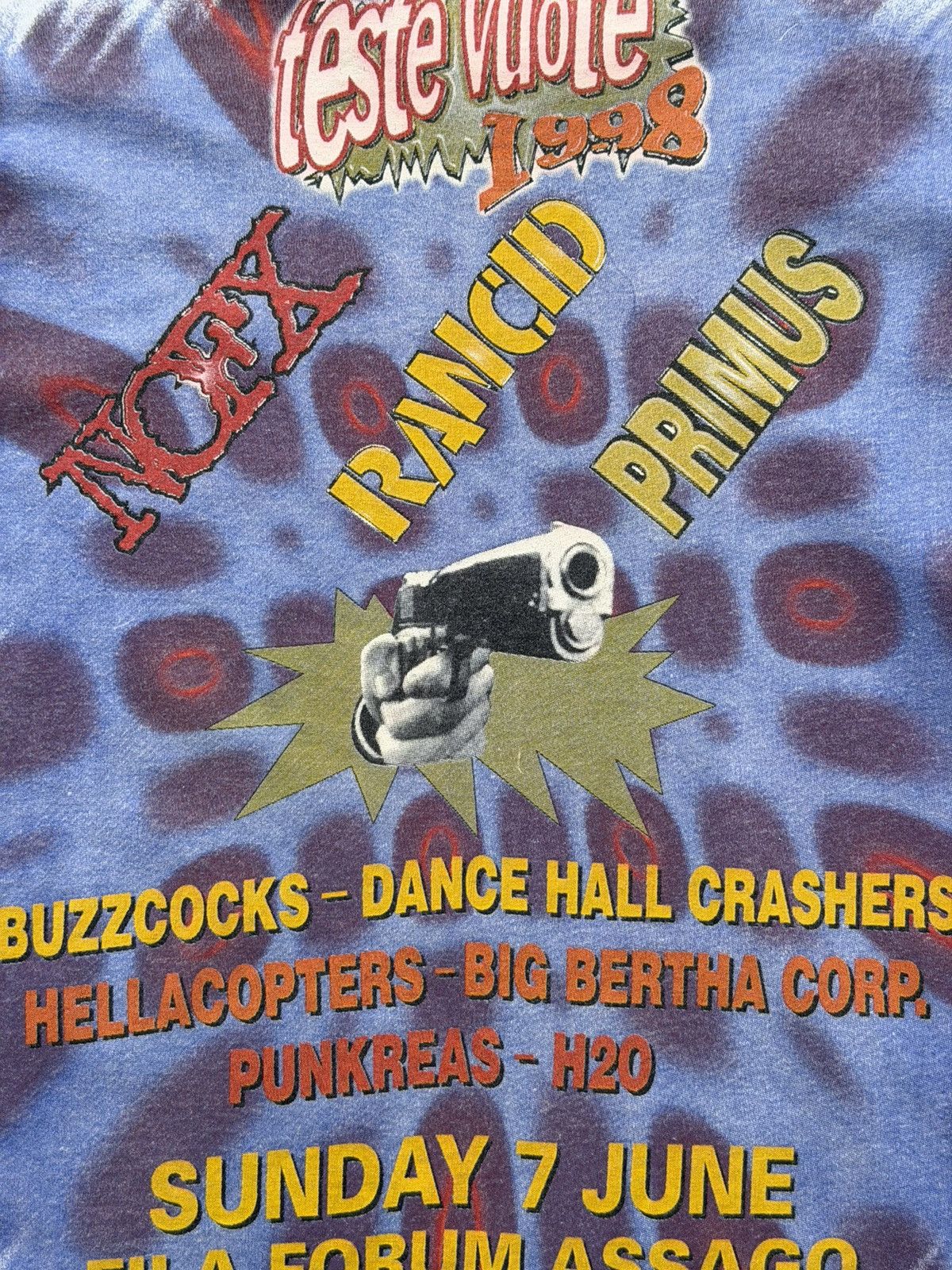 Band Tees *RARE* TESTE VUOTE 1998 90s PUNK FESTIVAL PRIMUS RANCID NOFX Size US XL / EU 56 / 4 - 15 Thumbnail