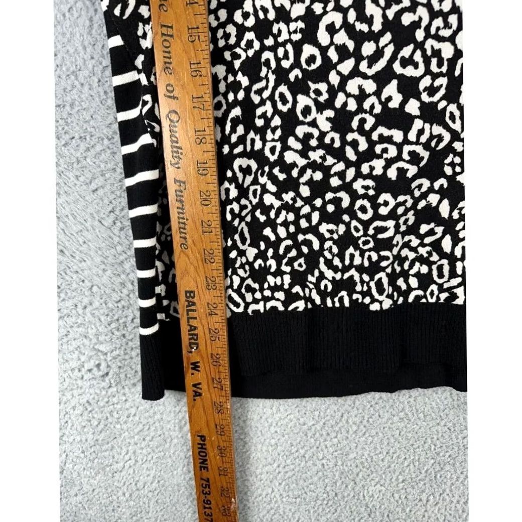 Vintage Chicos Sweater Womens 3 Black White Leopard Nylon Blend Boat Neck Pullover NEW Size S / US 4 / IT 40 - 7 Thumbnail
