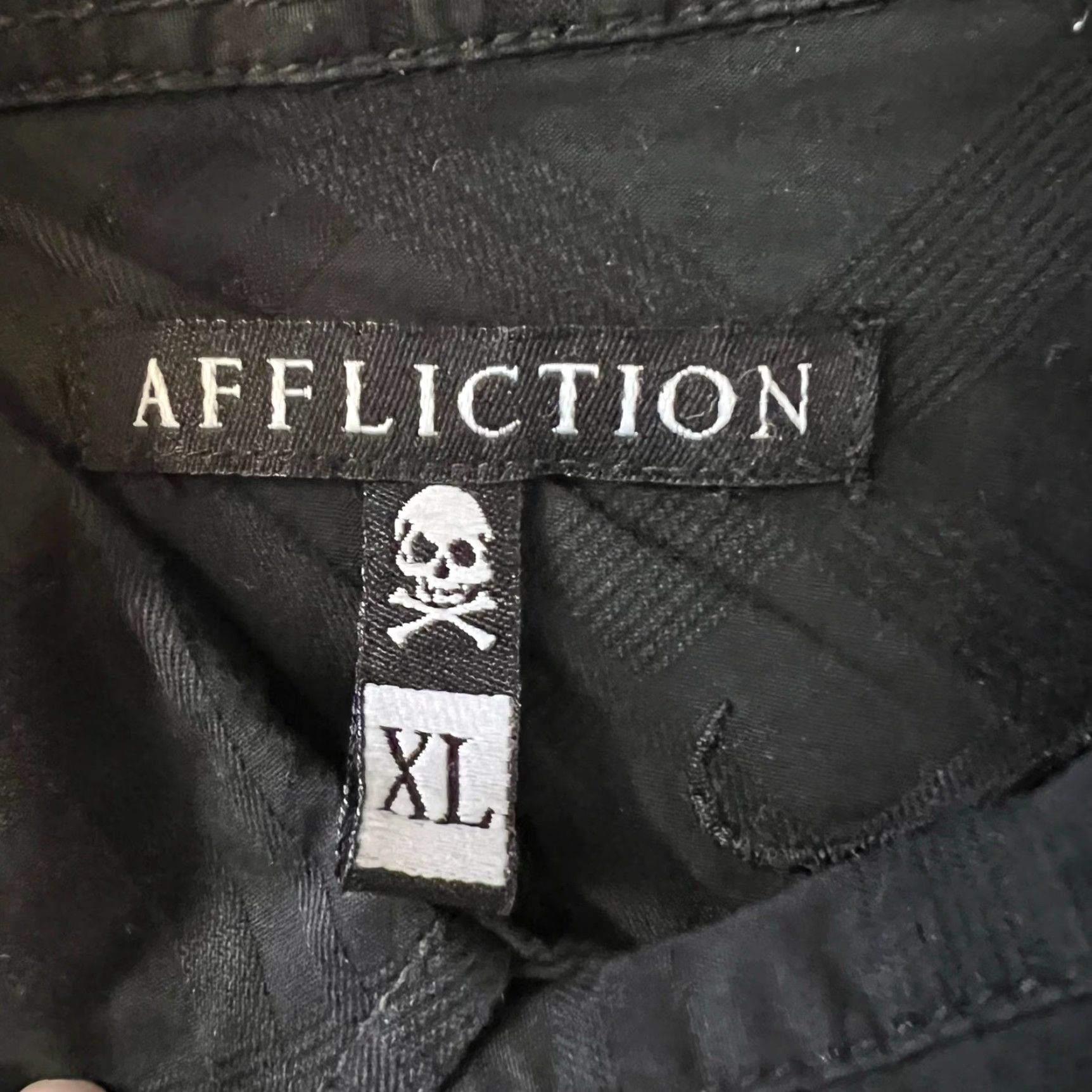 Affliction Affliction Shirt XL Black Long Sleeve Button Up Cross Skull Mens Size US XL / EU 56 / 4 - 8 Thumbnail