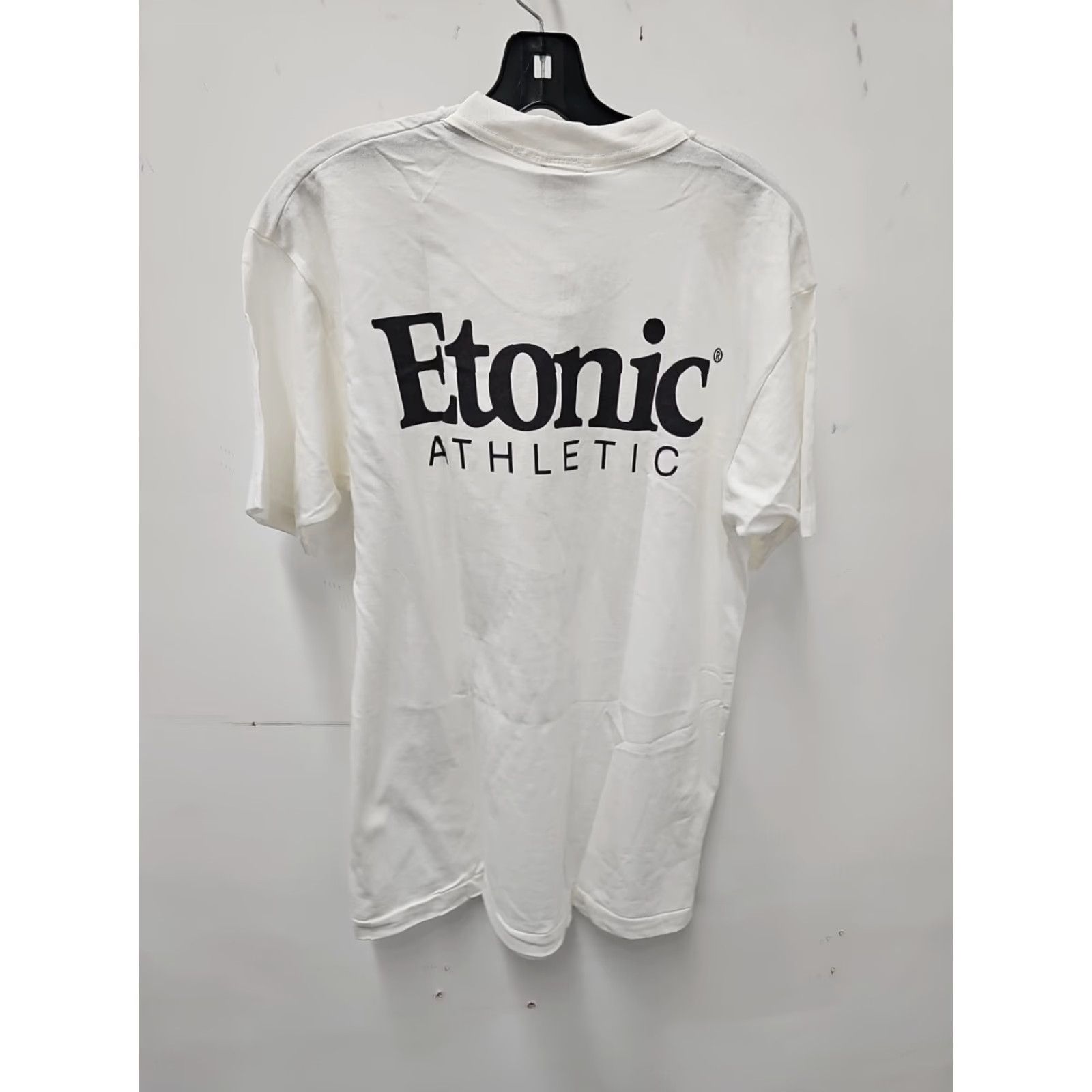 Fruit Of The Loom VINTAGE ETONIC Bill Rodgers REFLECTIVE 90s Shirt Mens Large White 80s Deadstock Reflective Night Chest 21 Length 29.5 Size US L / EU 52-54 / 3 - 5 Thumbnail